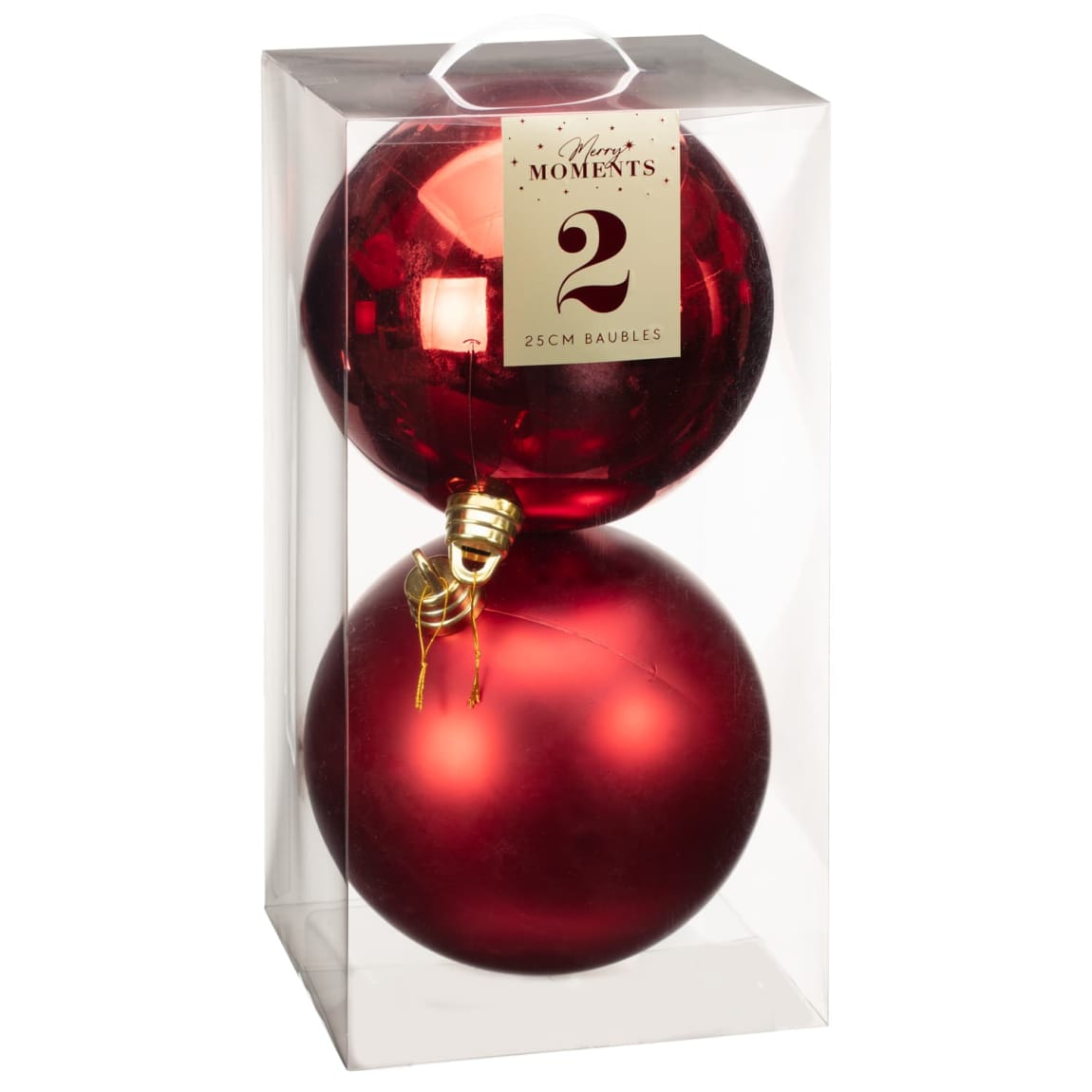 Merry Moments Baubles 2pk - Red