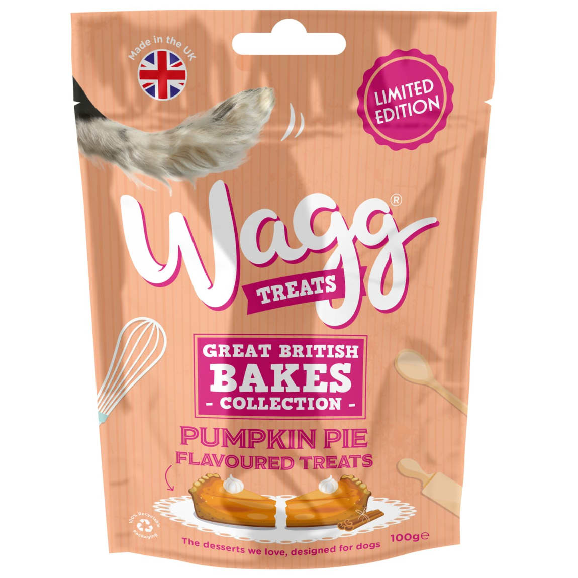 Wagg Treats Great British Bakes 100g - Pumpkin Pie