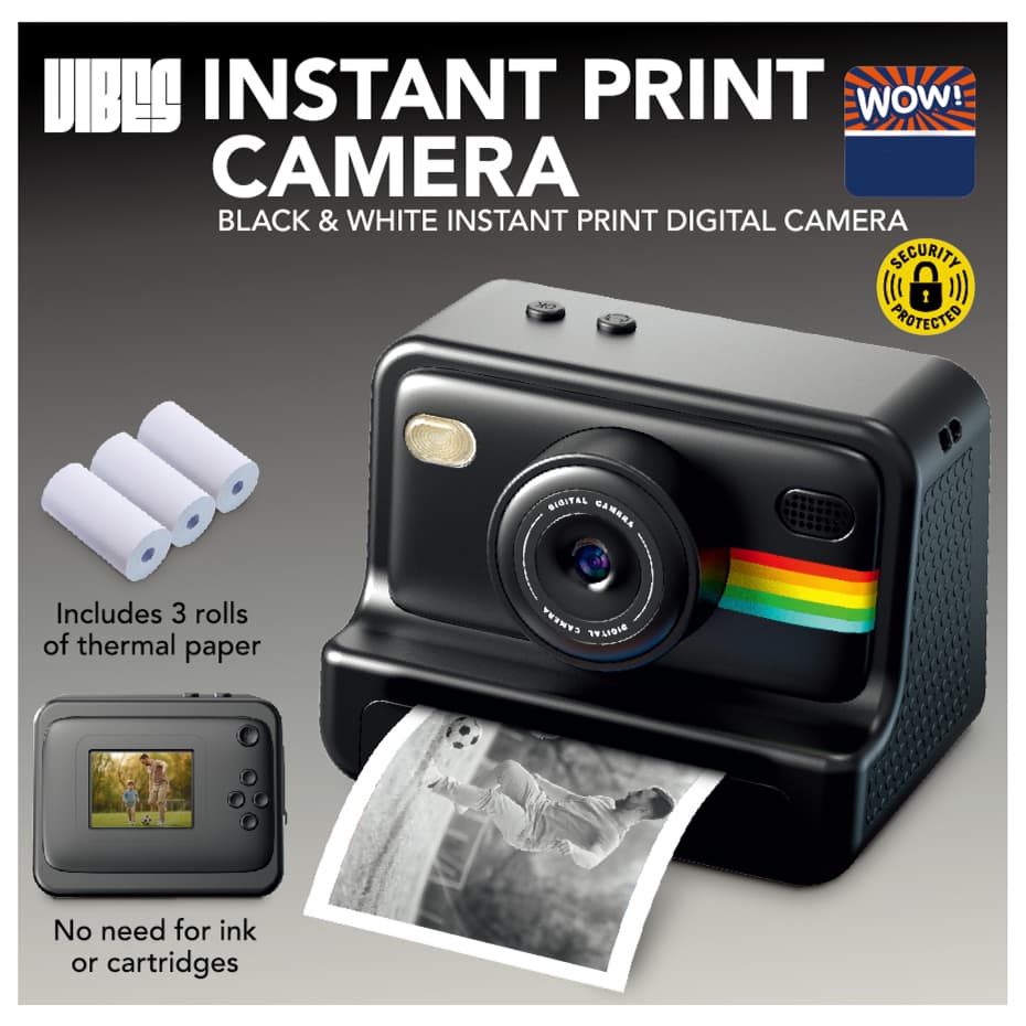 Vibes Instant Print Camera - Black