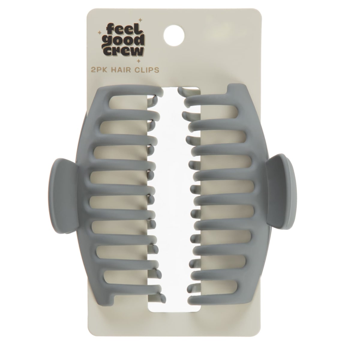 Feel Good Crew Hair Claw Clip 2pk - Grey