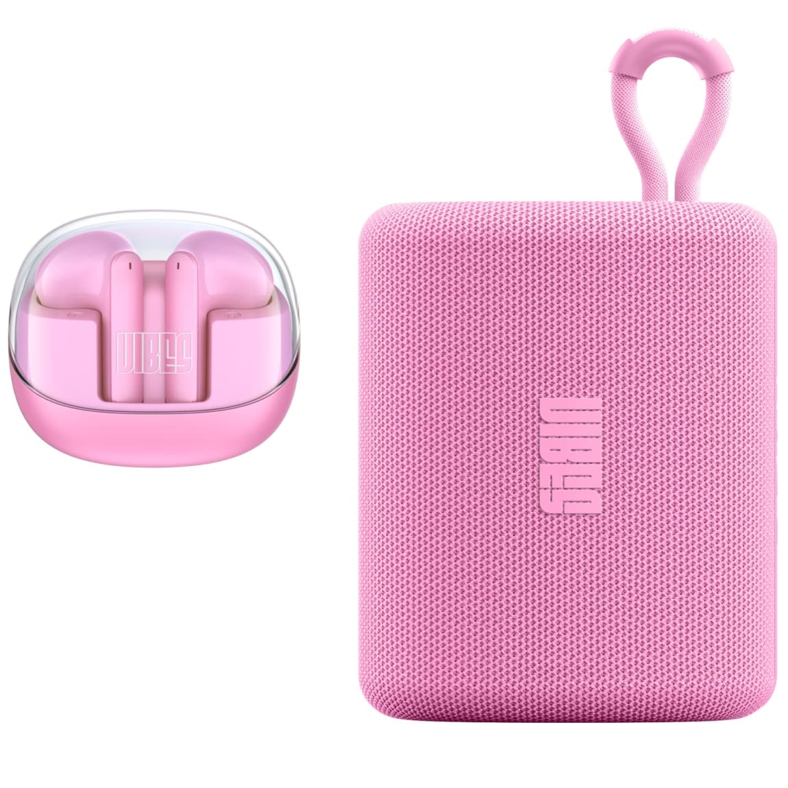Vibes Bluetooth Speaker and Earbuds - Pink