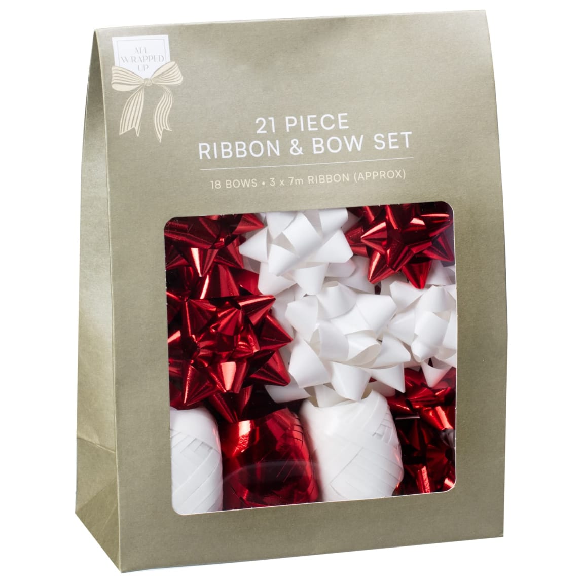 Ribbon & Bow Set 21pc - Red & White
