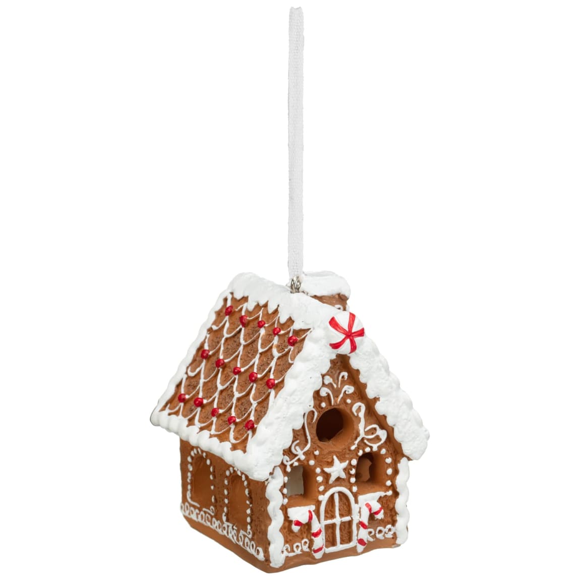 Light Up Gingerbread House Tree Decoration - Red
