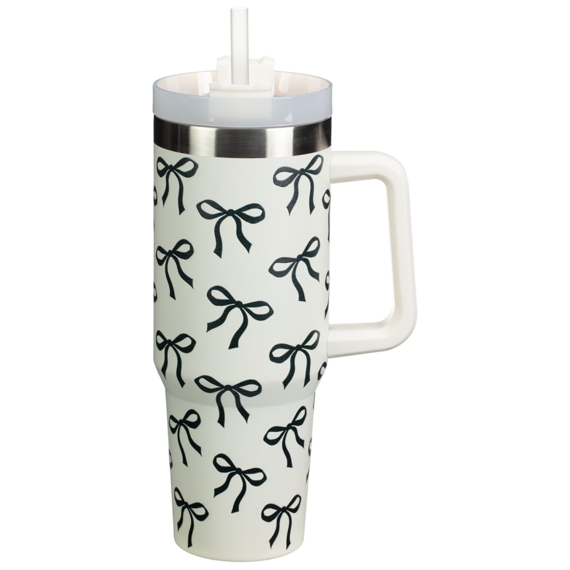 Quiet Luxury Bow Print Drinking Tumbler
