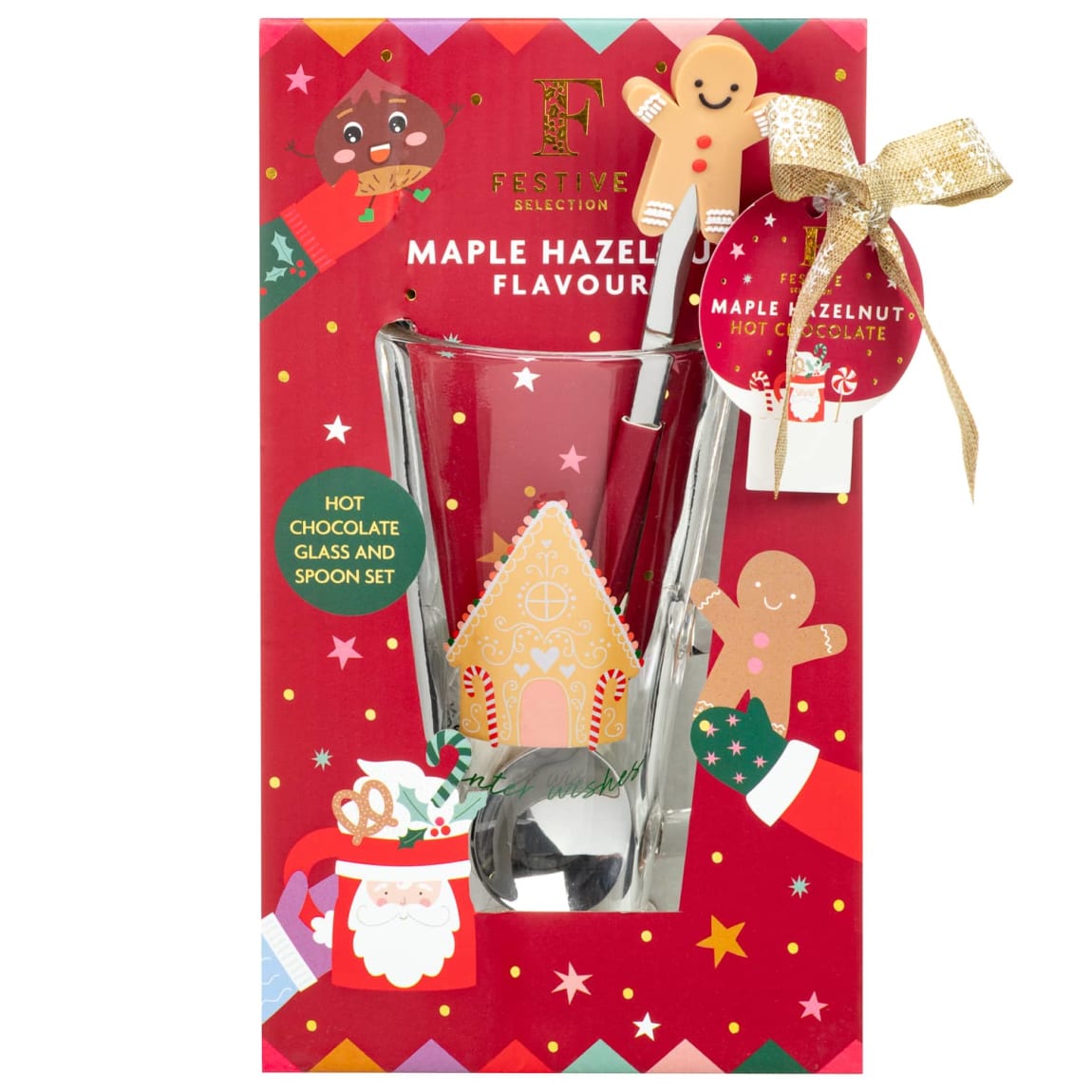 Hot Chocolate Glass Silicone Spoon Set - Maple Hazelnut