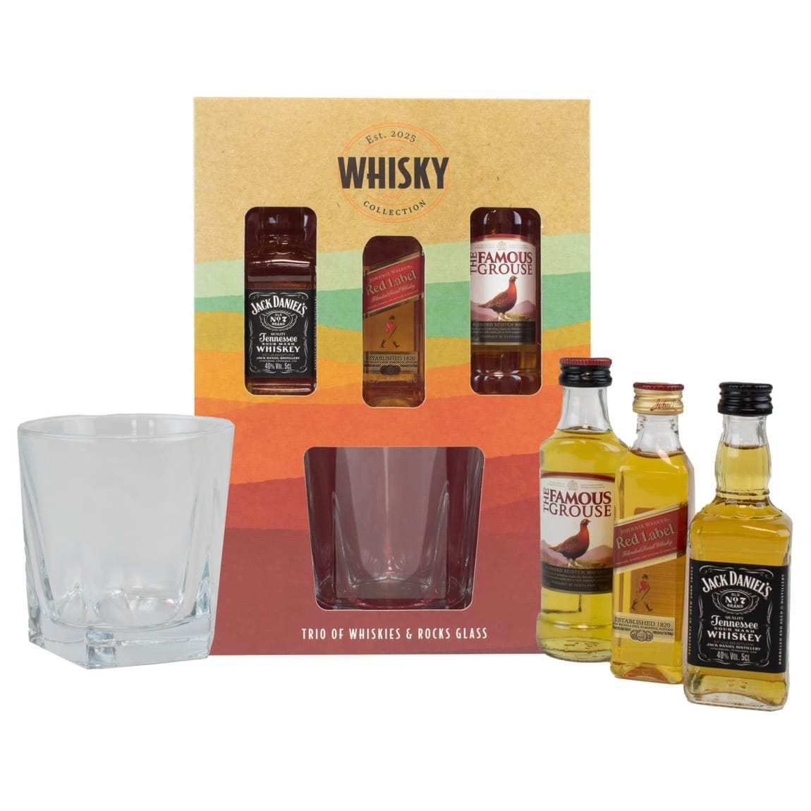 The Whiskey Collection Trio of Whiskies & Glass Set