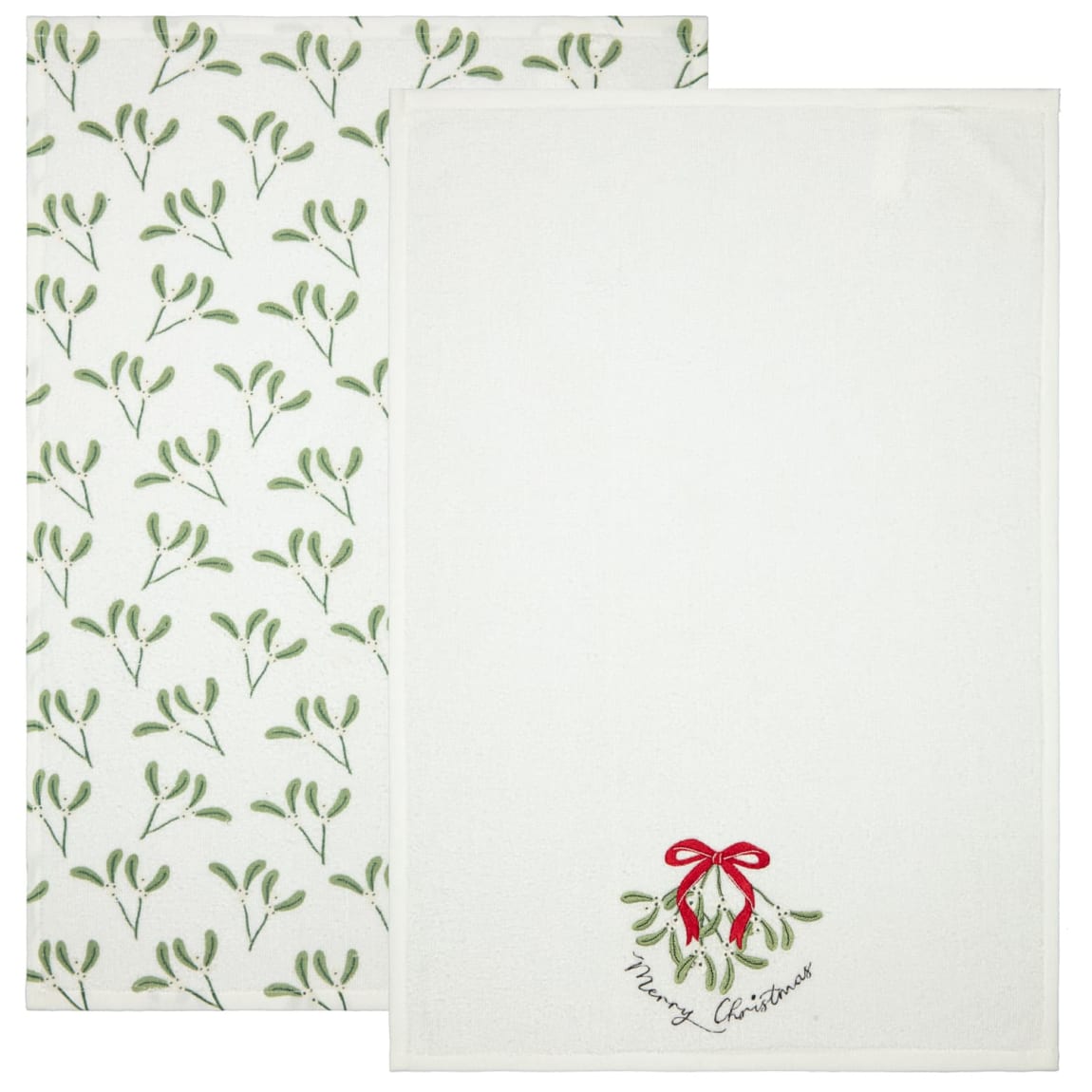Mistletoe Velour Tea Towels 2pk