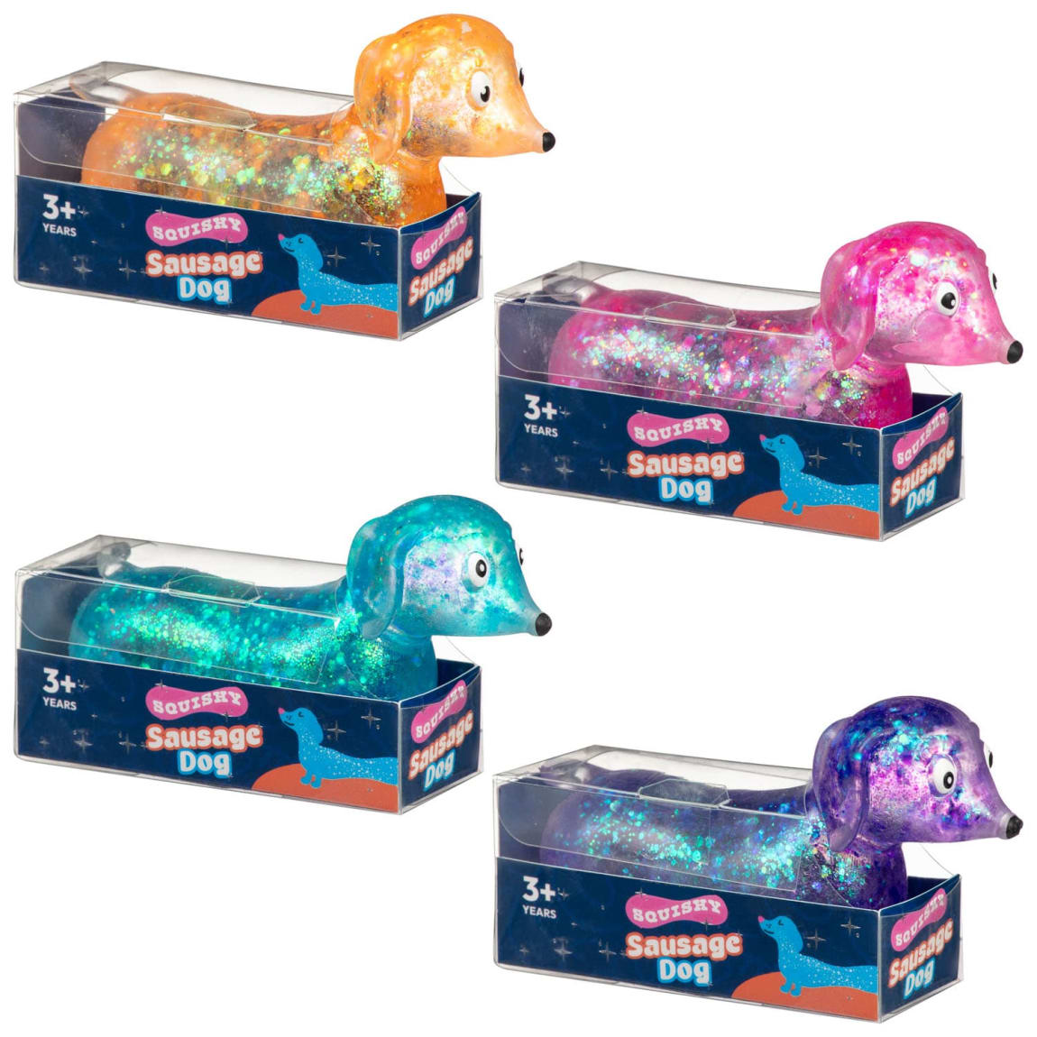 Glitter Squishy Sausage Dog - Assorted
