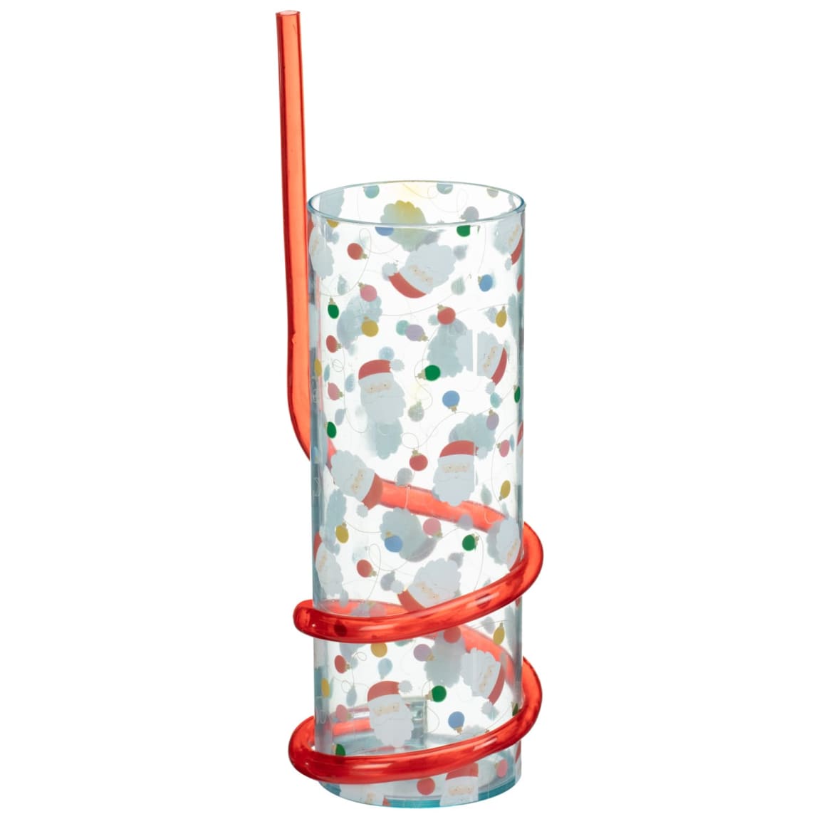 Christmas Swirly Straw Santa Tumbler