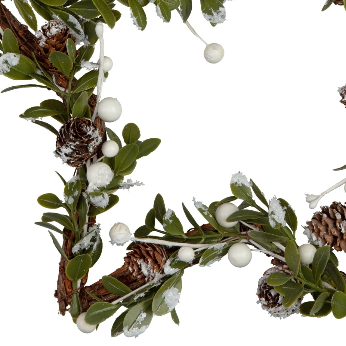 Hanging Christmas Star with Foliage - White