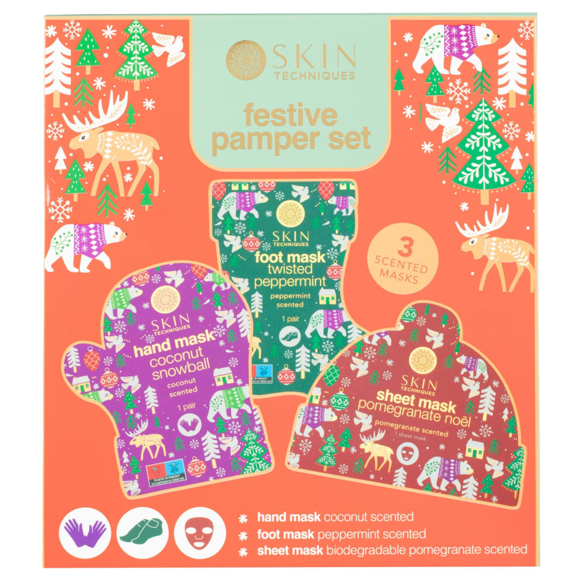 Skin Techniques Festive Pamper Mask Set 3pcs