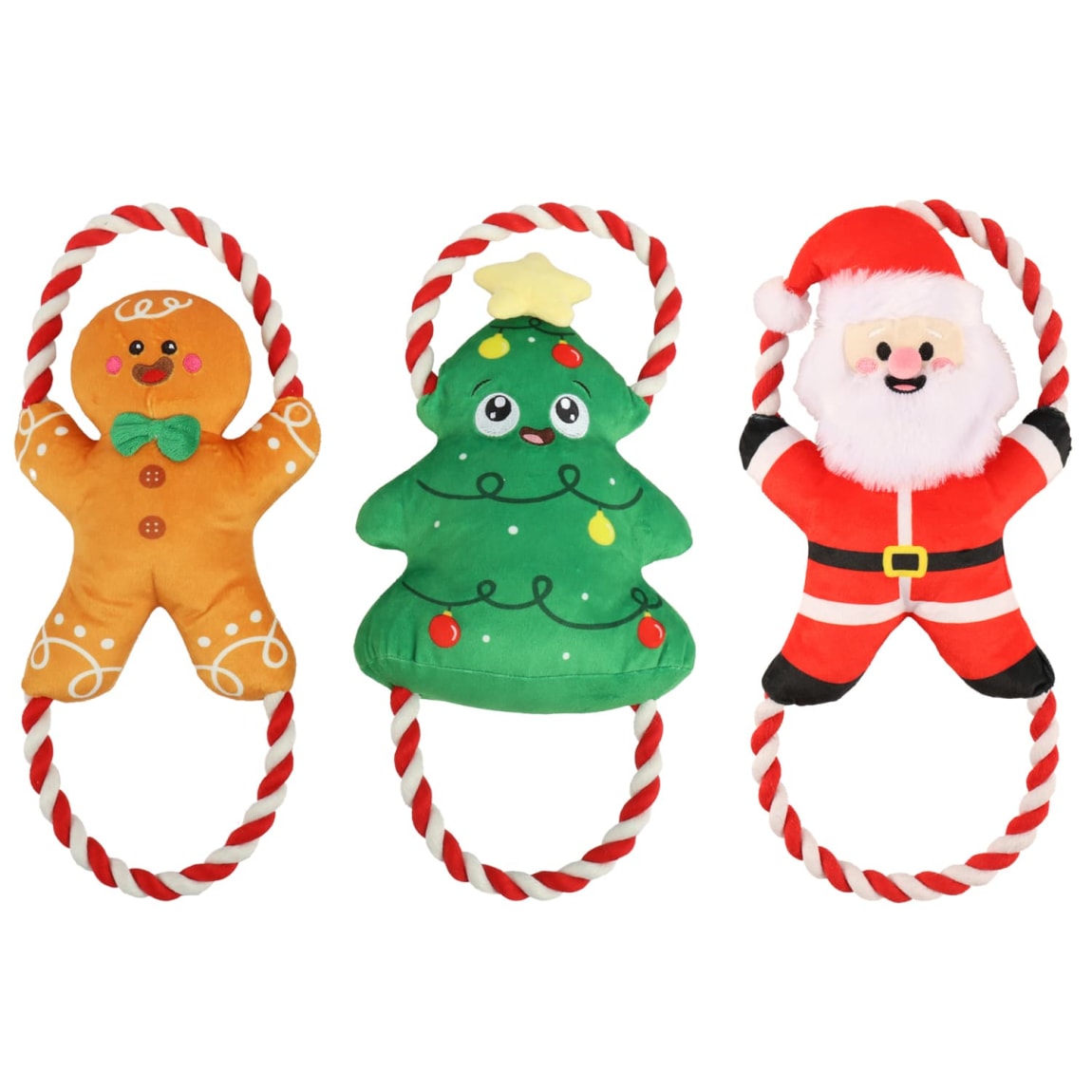 Christmas Rope Tug Toy - Assorted