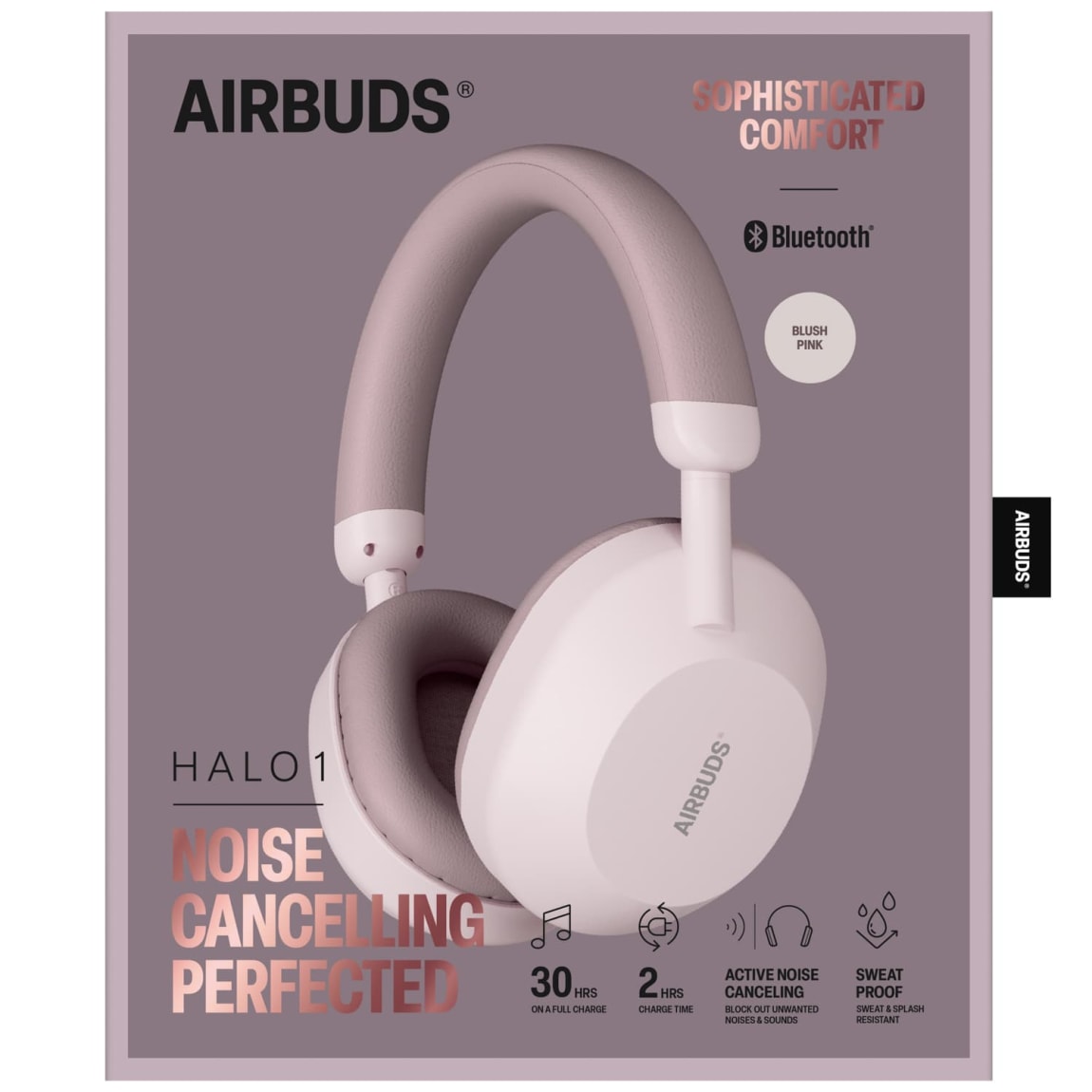 Airbuds Halo 1 Noise Cancelling Headphones - Pink