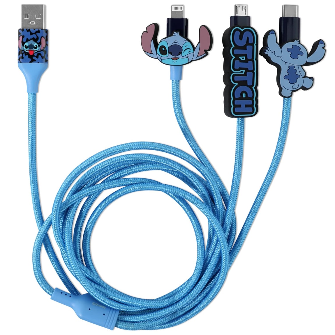 Disney Stitch 3-in-1 Charging Cable - Blue