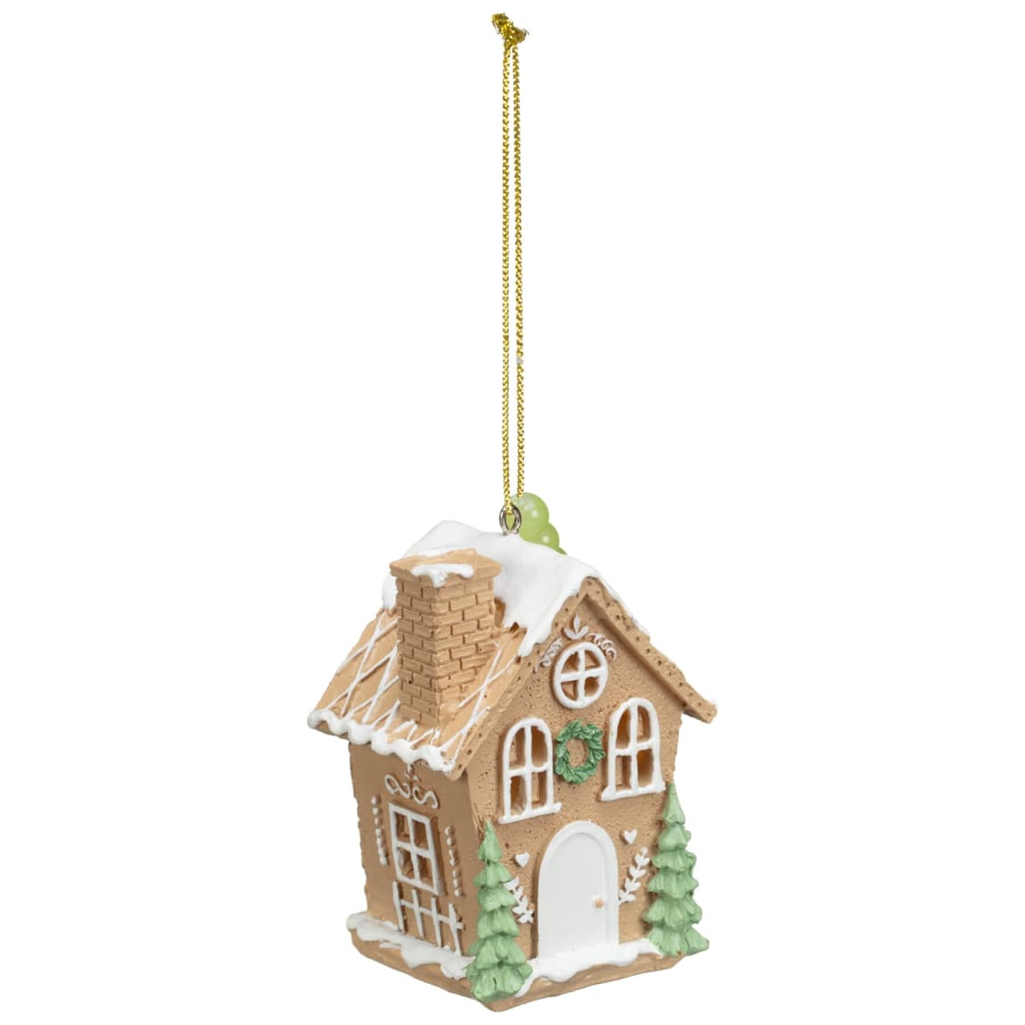 Light Up Gingerbread House Tree Decoration - Green