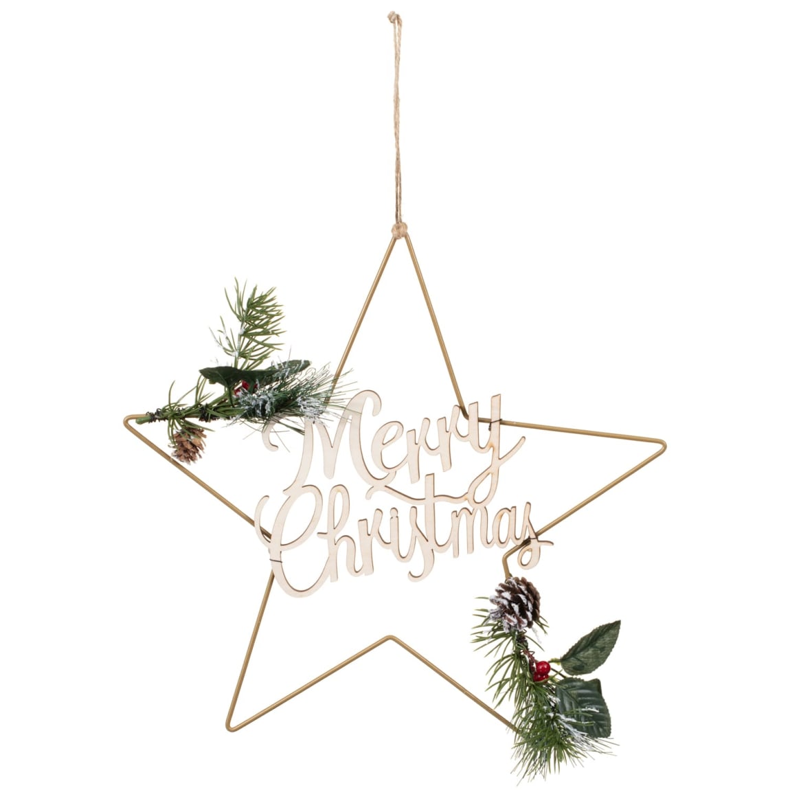 Christmas Gold Glitter Hanging Merry Christmas Star
