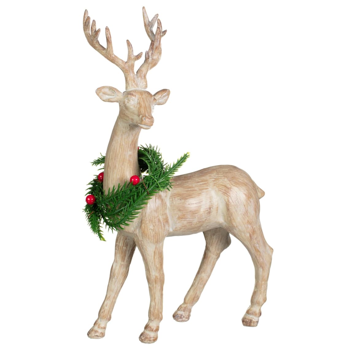 Festive Folklore Reindeer Ornament with Wreath 29.5cm