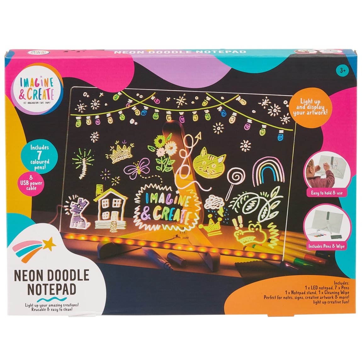 Imagine & Create Neon Doodle Notepad Set 11pcs