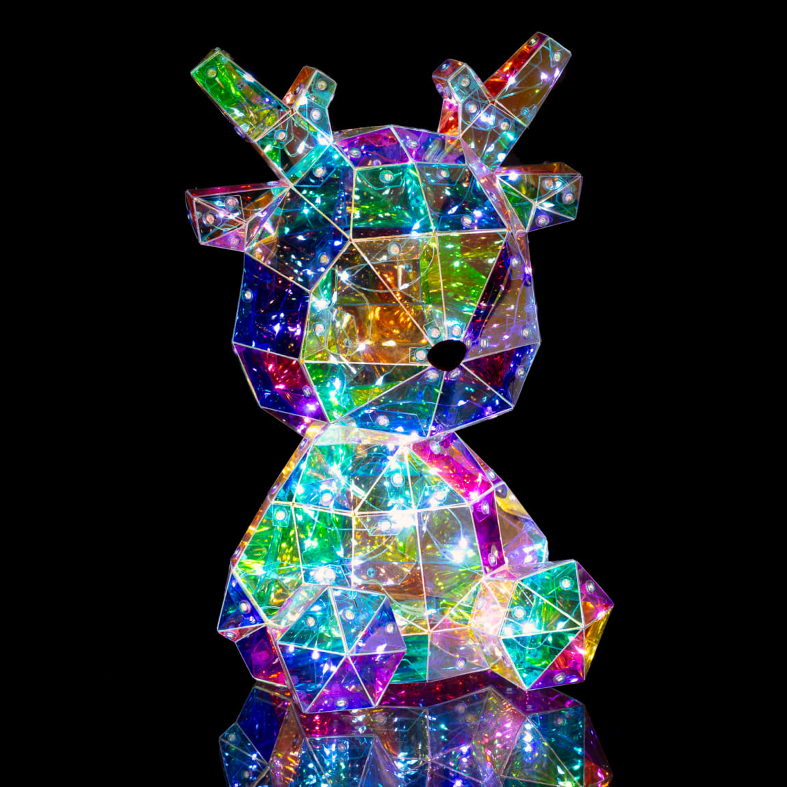 Light Up Iridescent Reindeer 31cm