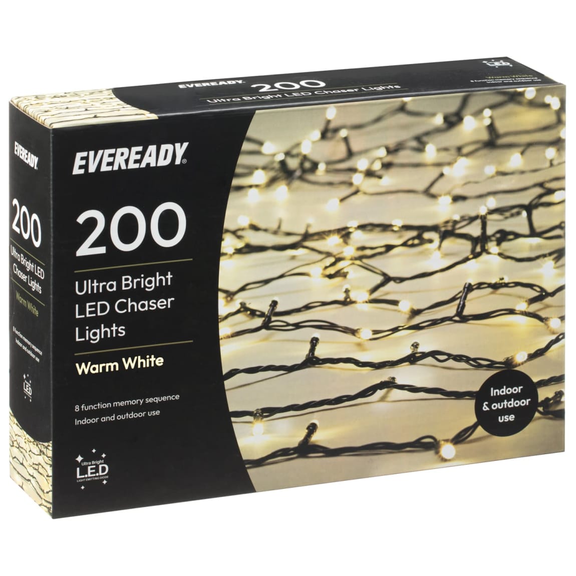 Eveready Ultra Bright LED Chaser Lights 200pk - Warm White