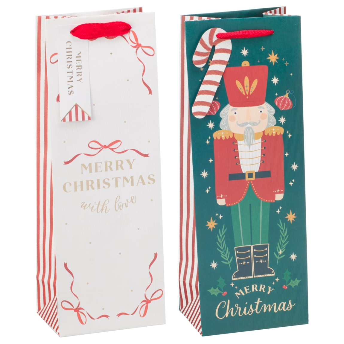 Festive Folklore Christmas Bottle Bag - White