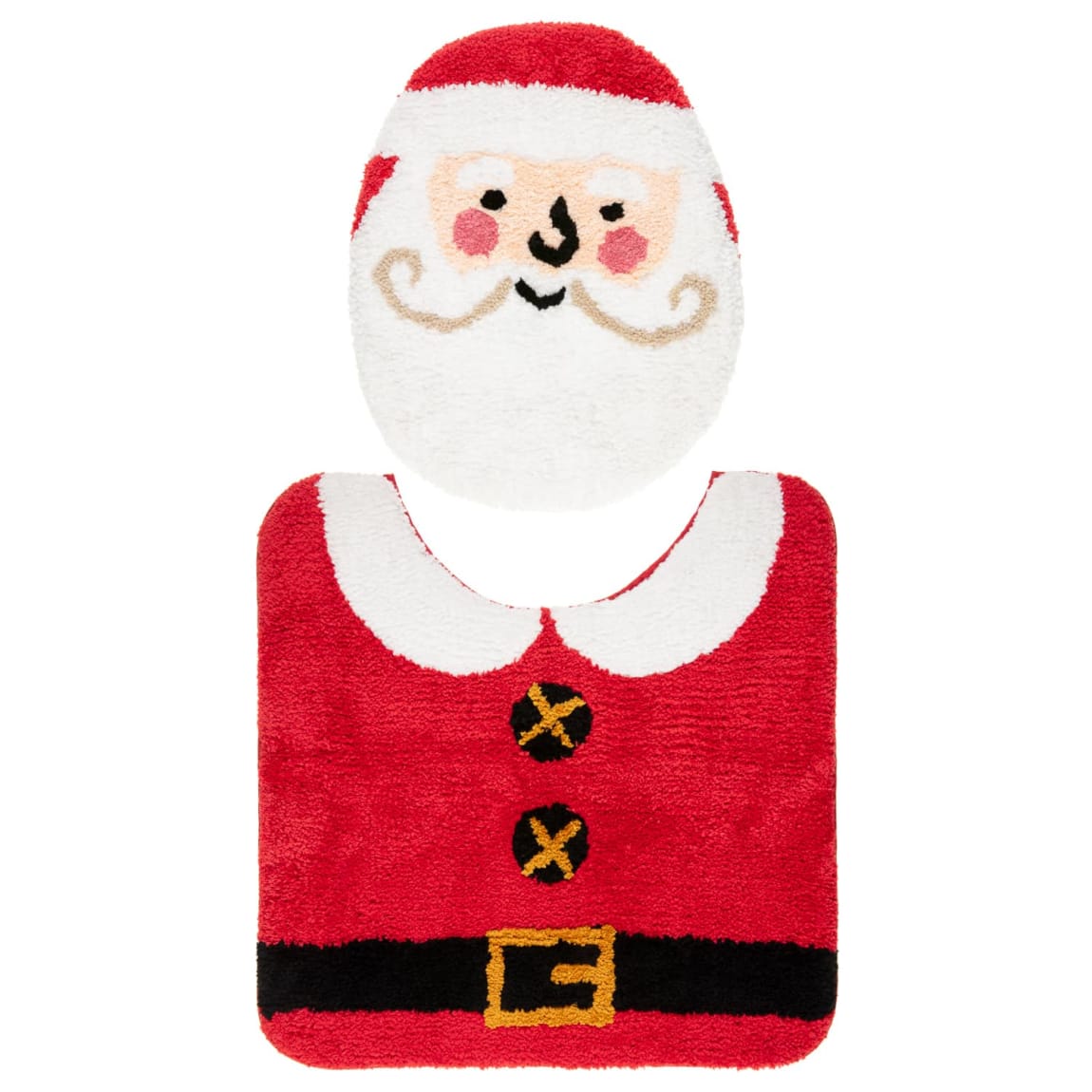 Christmas Pedestal Mat & Toilet Seat Cover Set - Santa