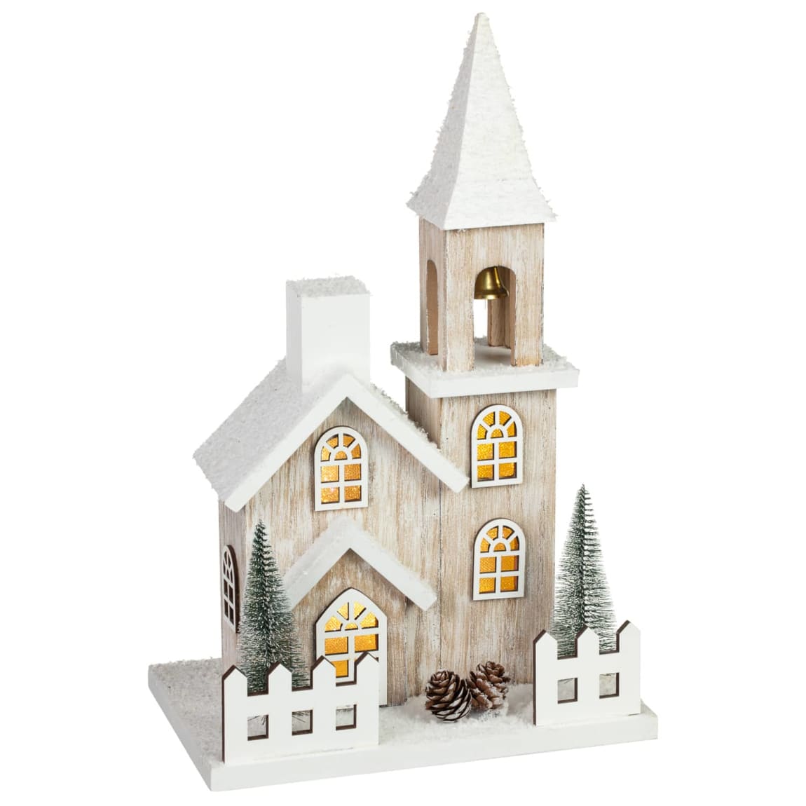 LED Light Up Wooden Church