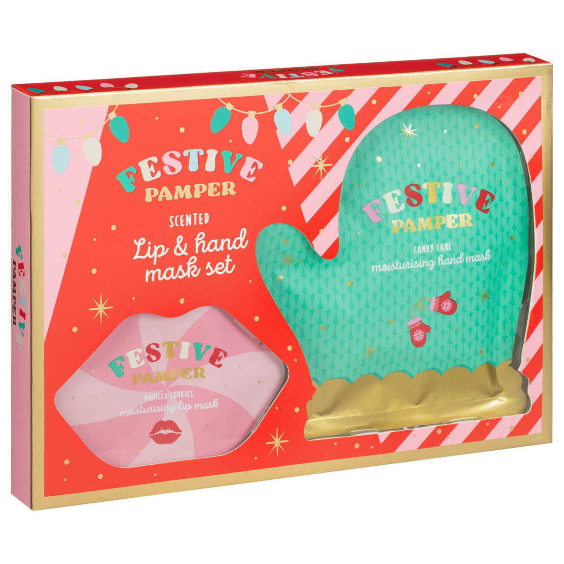 Festive Pamper Lip & Hand Mask Set