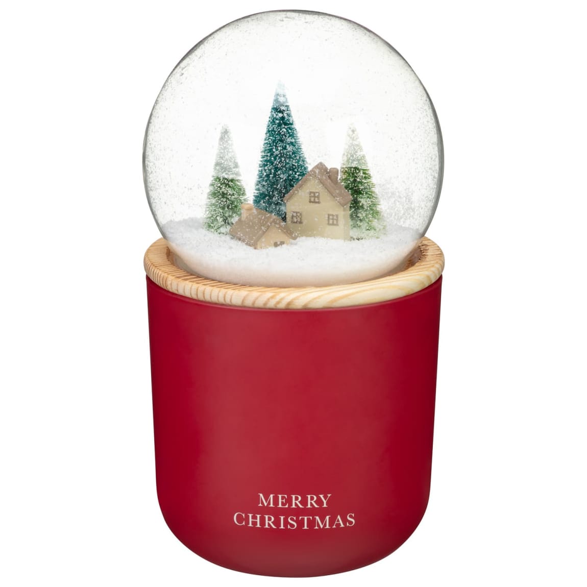 Large Snow Globe Candle - Red