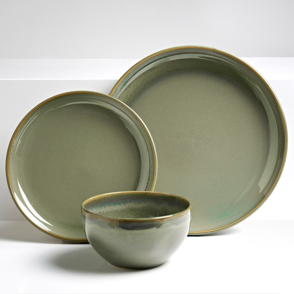 Reactive Glaze Dinner Set 12pc - Green