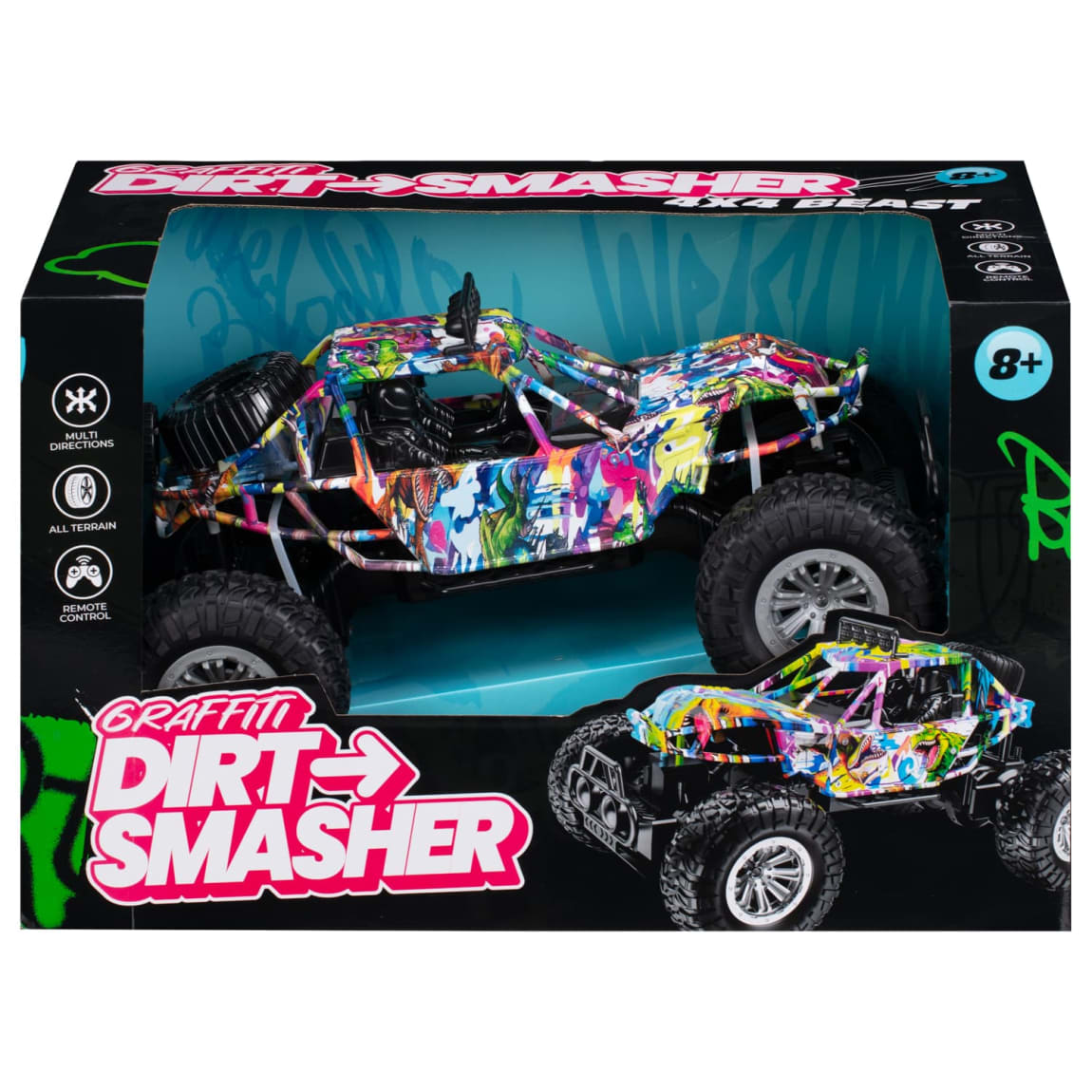 Remote Control Dirt Smasher 4x4 Car - Graffiti