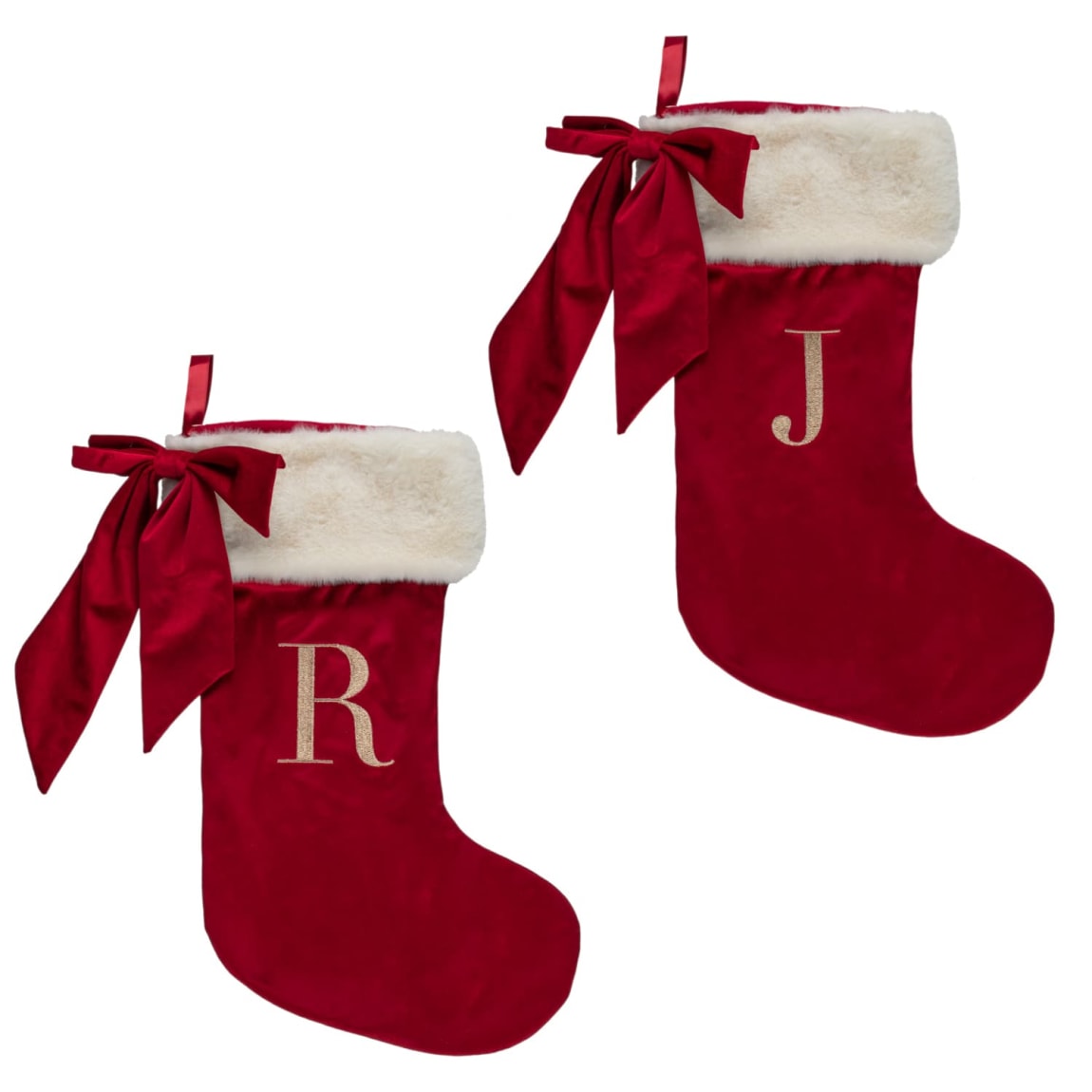 Red Bow Alphabet Stocking - Assorted