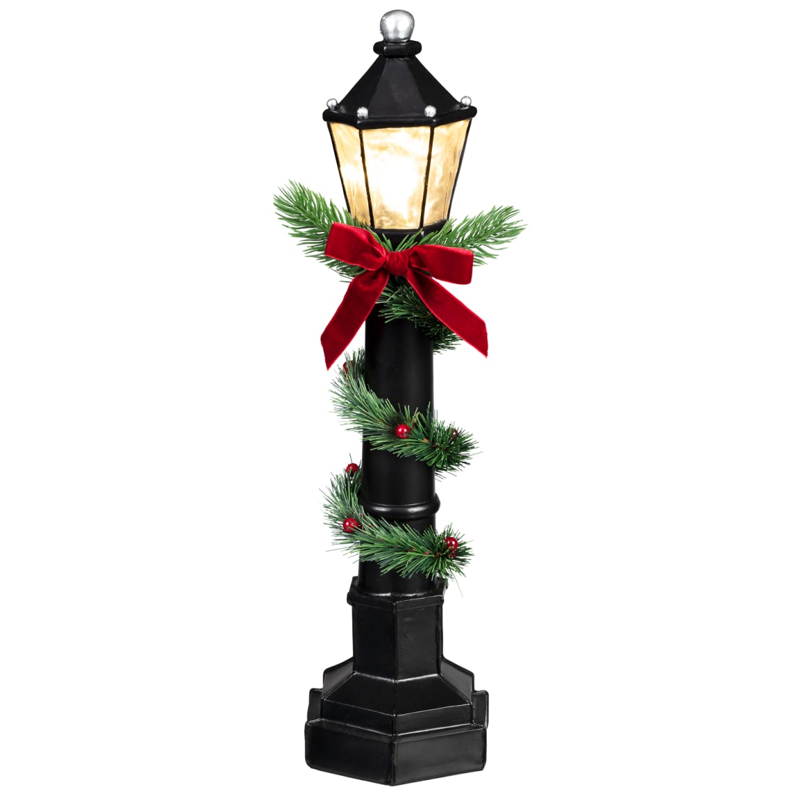 Festive Folklore Light Up Lamp Post with Foliage 46cm