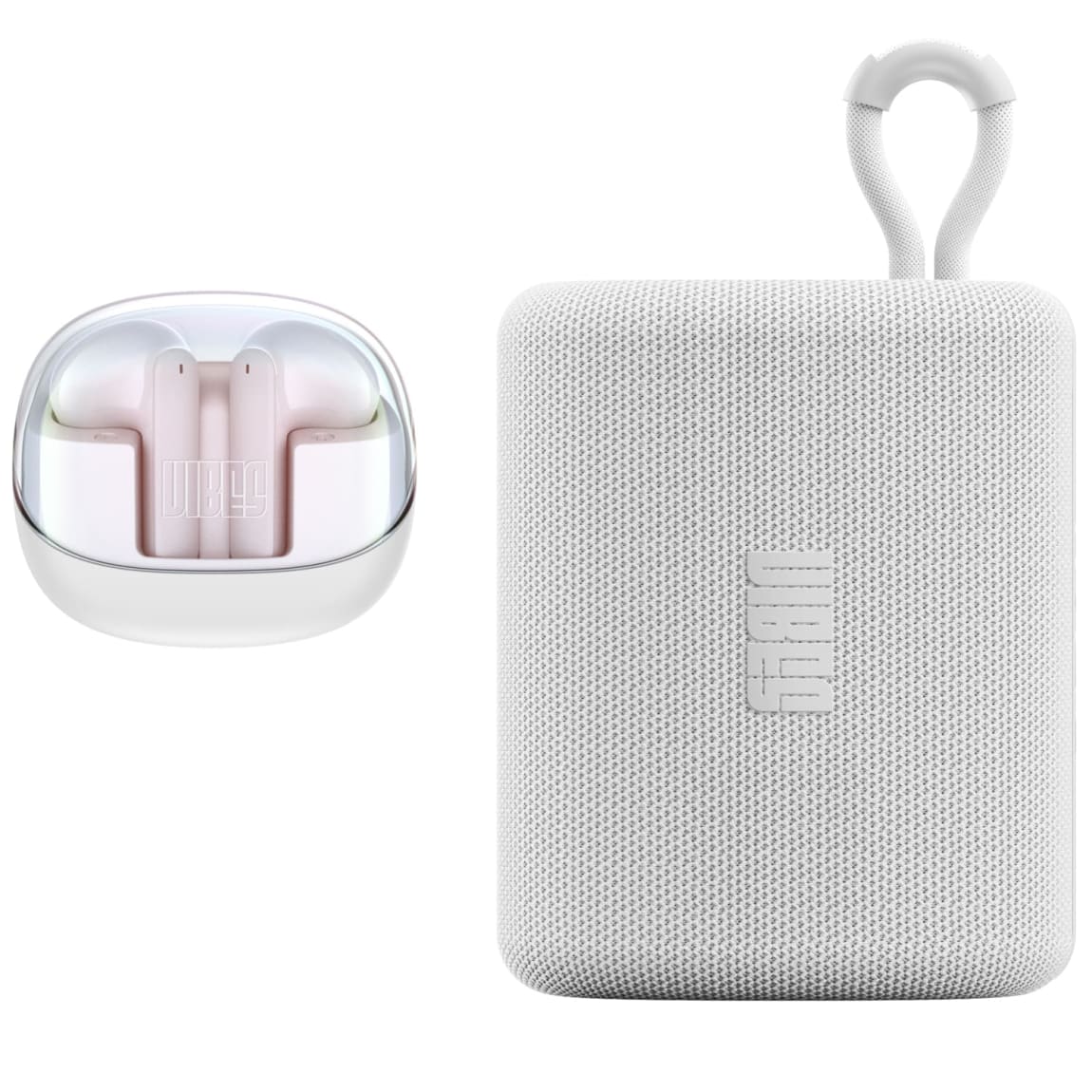 Vibes Bluetooth Speaker and Earbuds - White