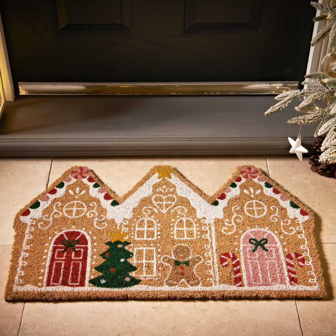 Gingerbread House Coir Doormat