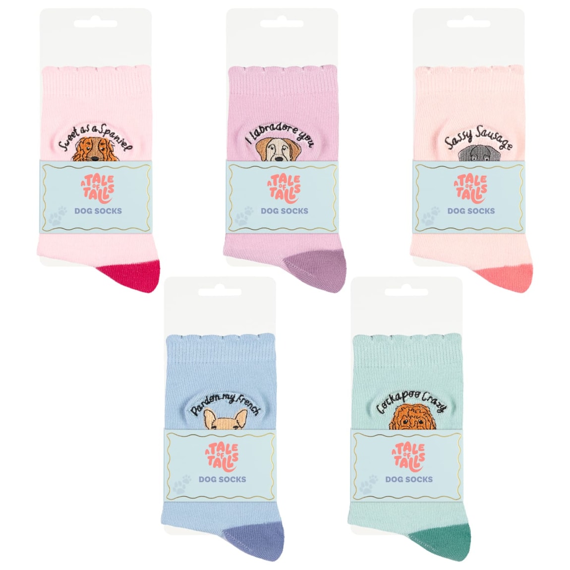 A Tale of Tails Dog Socks - Assorted