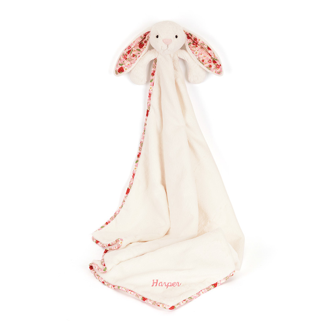 Personalised Blossom Cream Bunny 'Berry' Blankie
