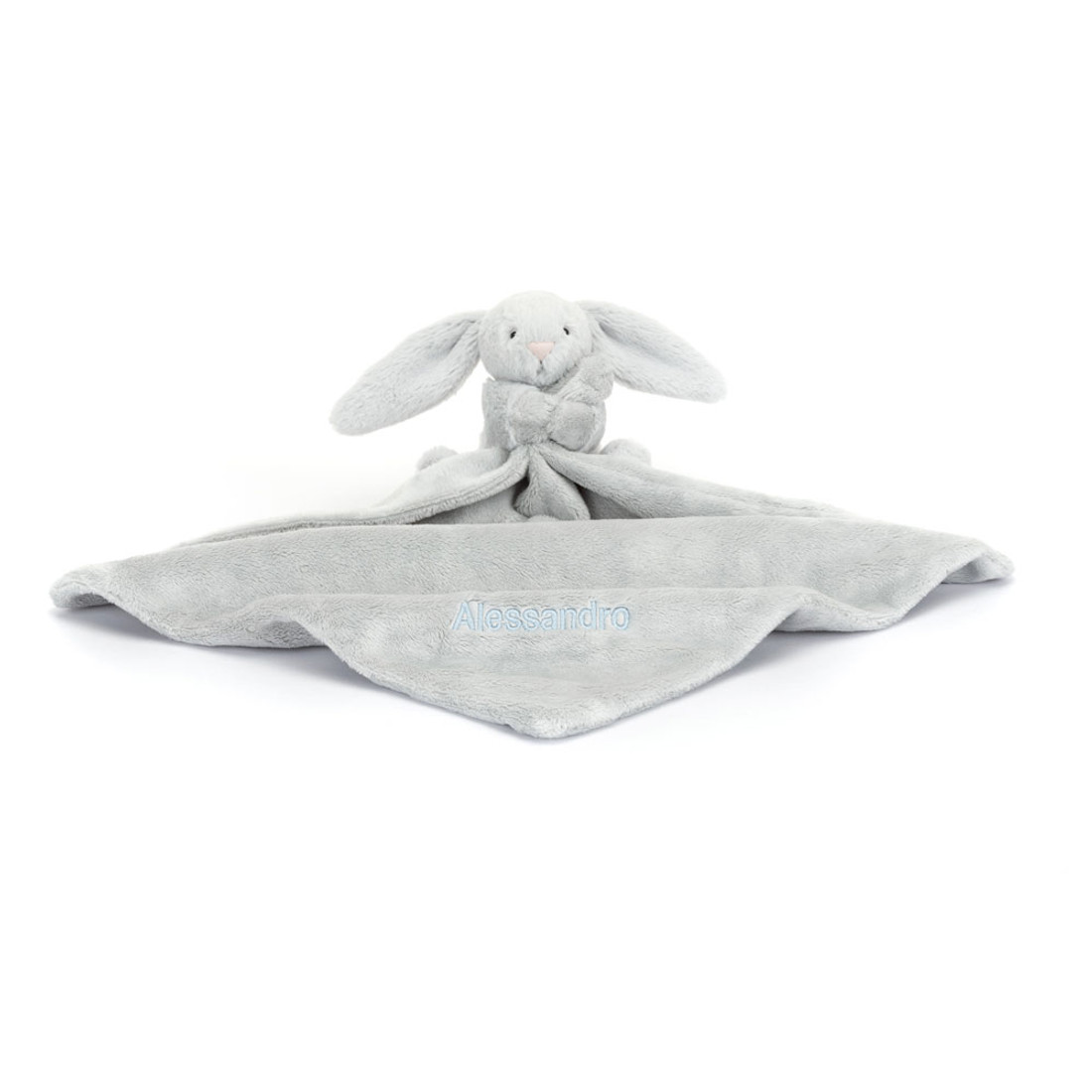 Personalised Bashful Silver Bunny Soother