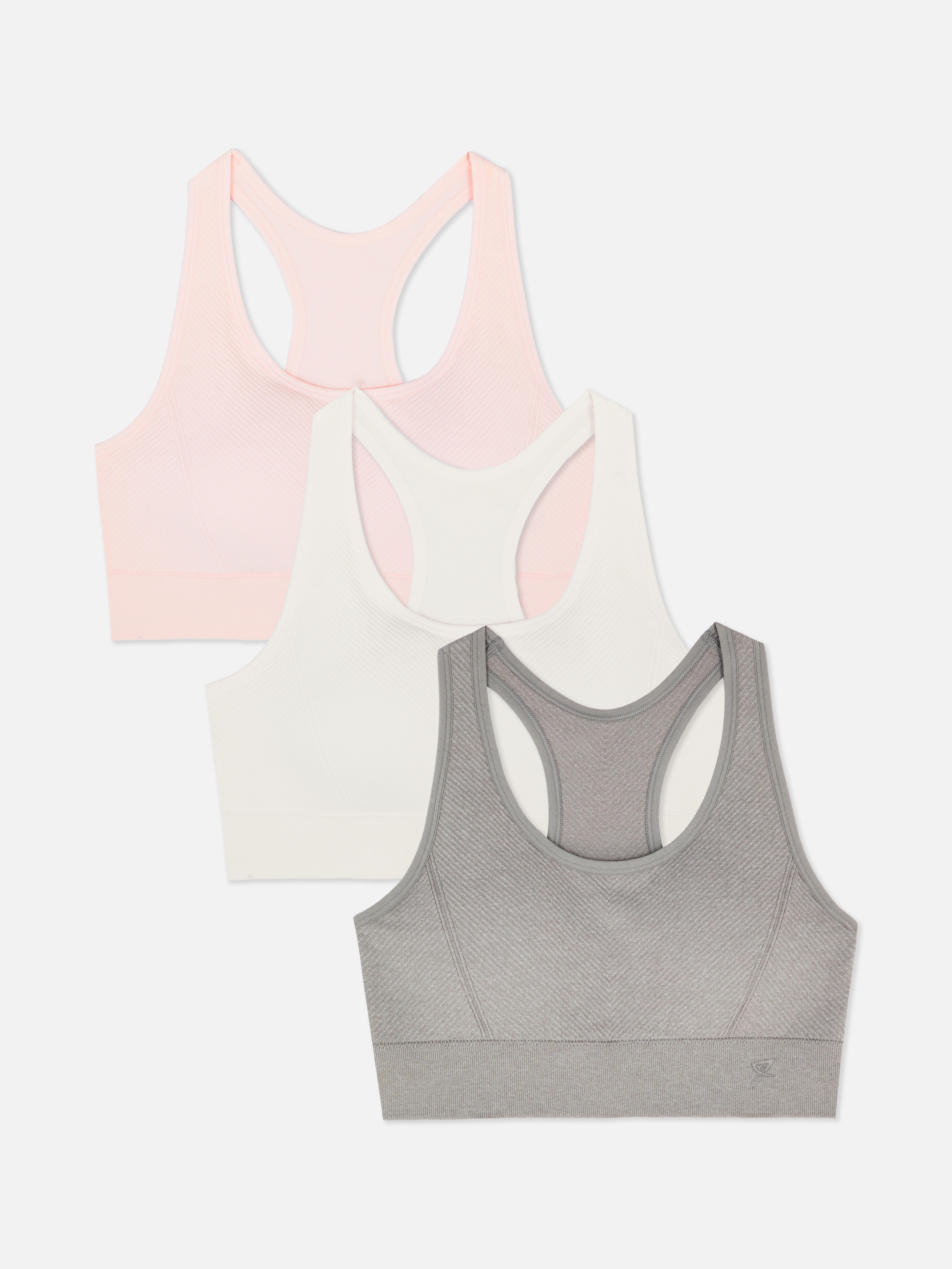 3pk Breast Cancer Awareness Seamless Racerback Sports Bras