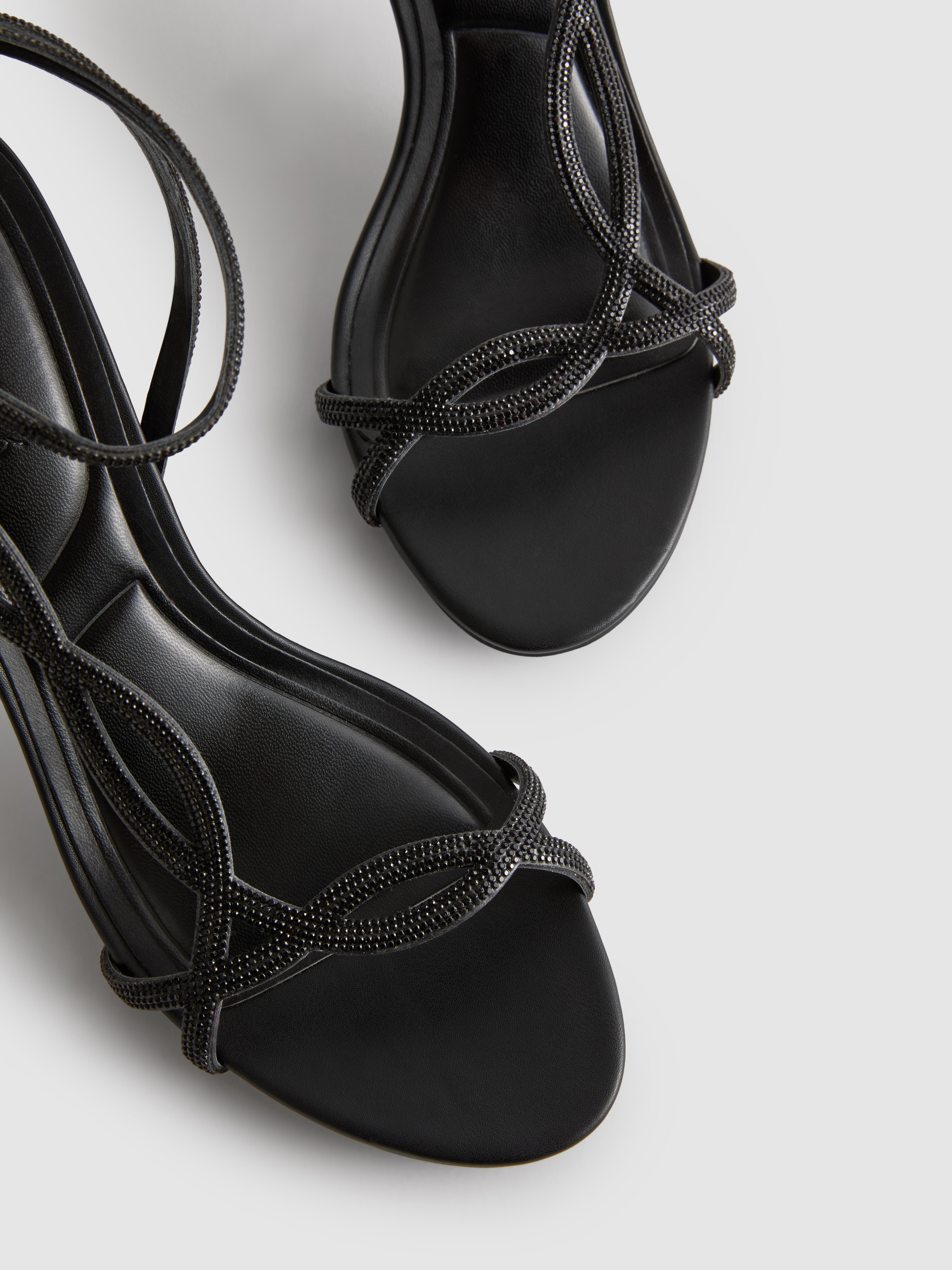 Rhinestone Strap Stiletto Sandals