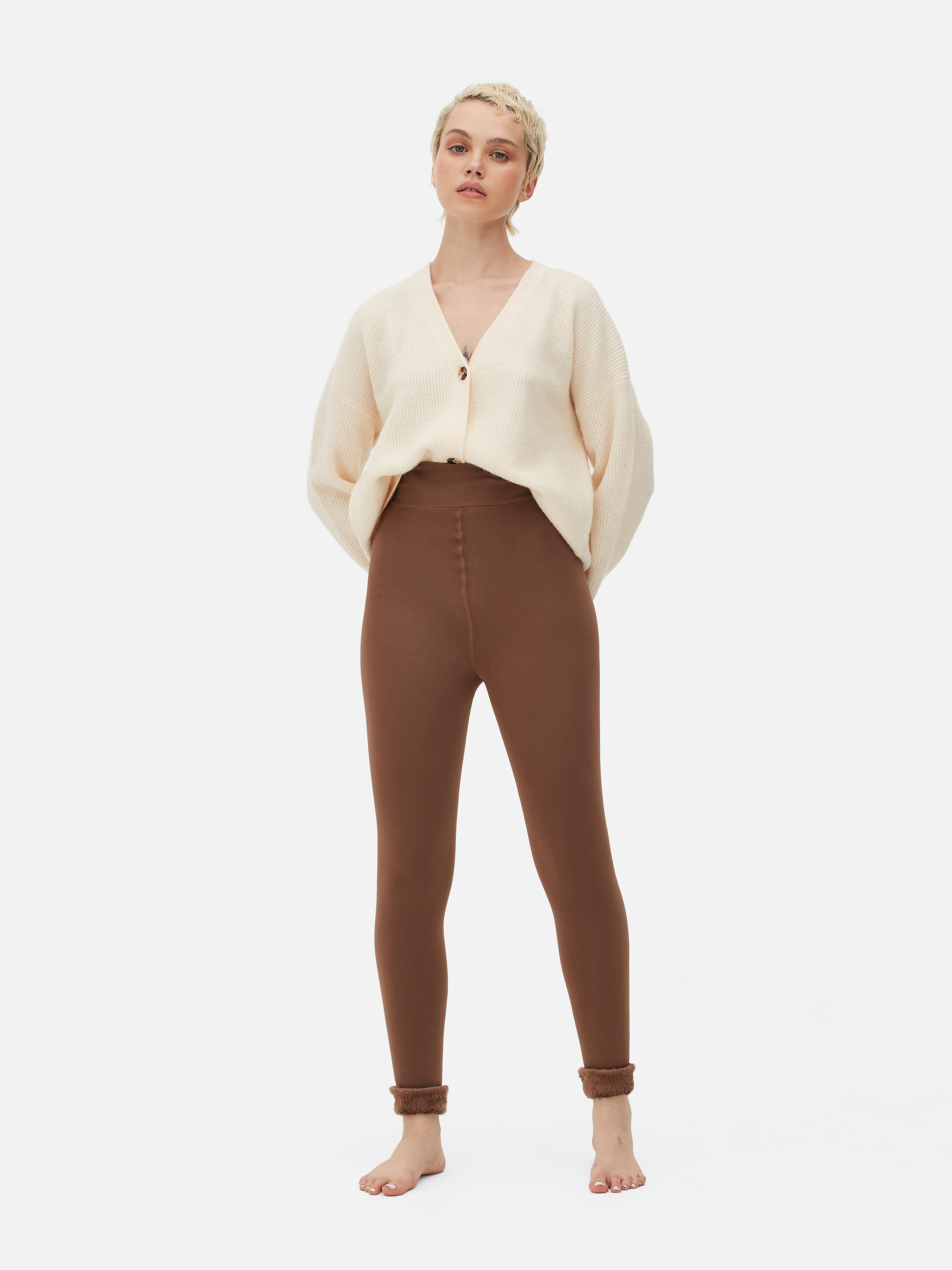 1pk Velvet Plush Taupe Leggings