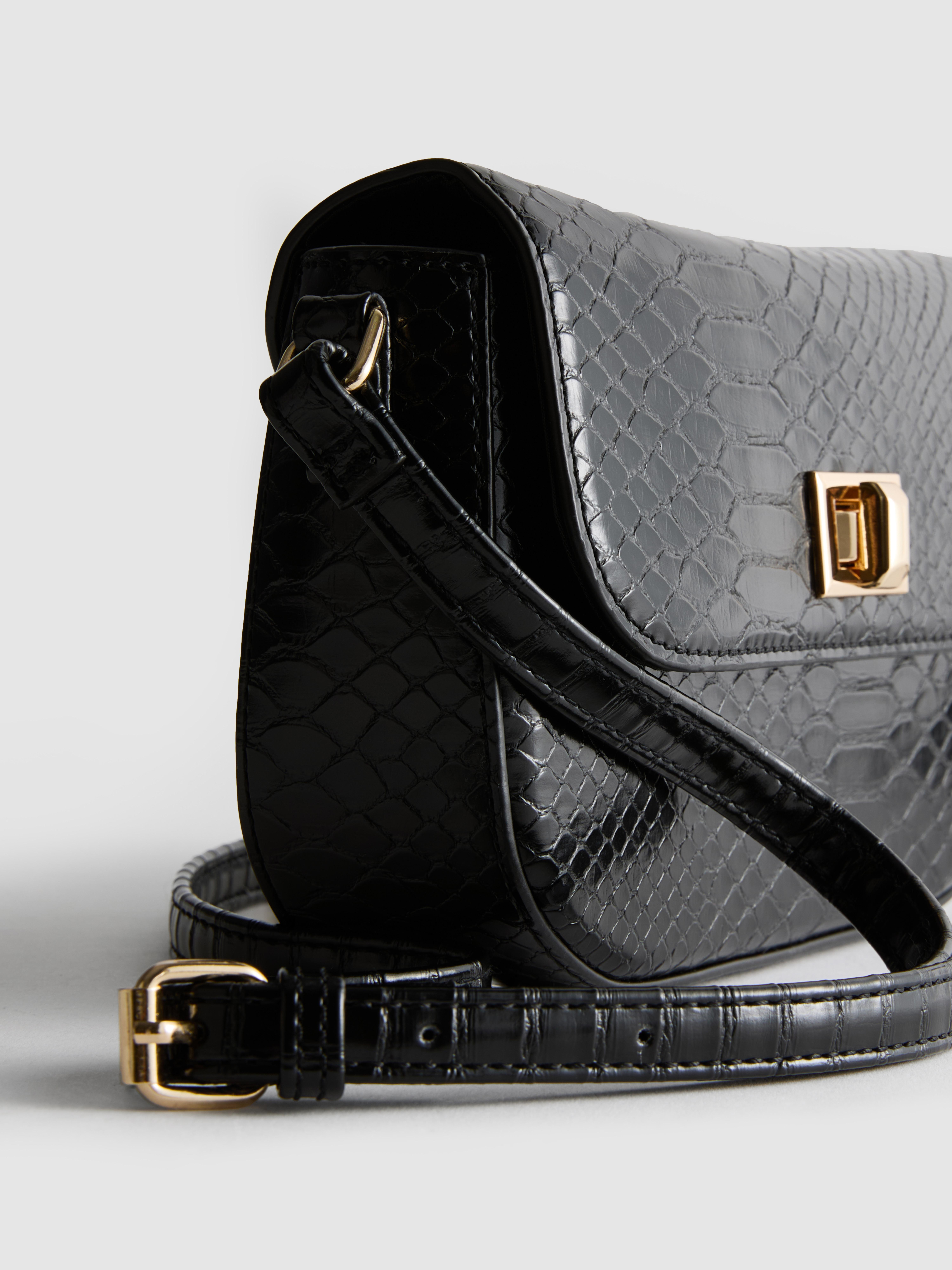 Faux Croc Mini Crossbody Bag