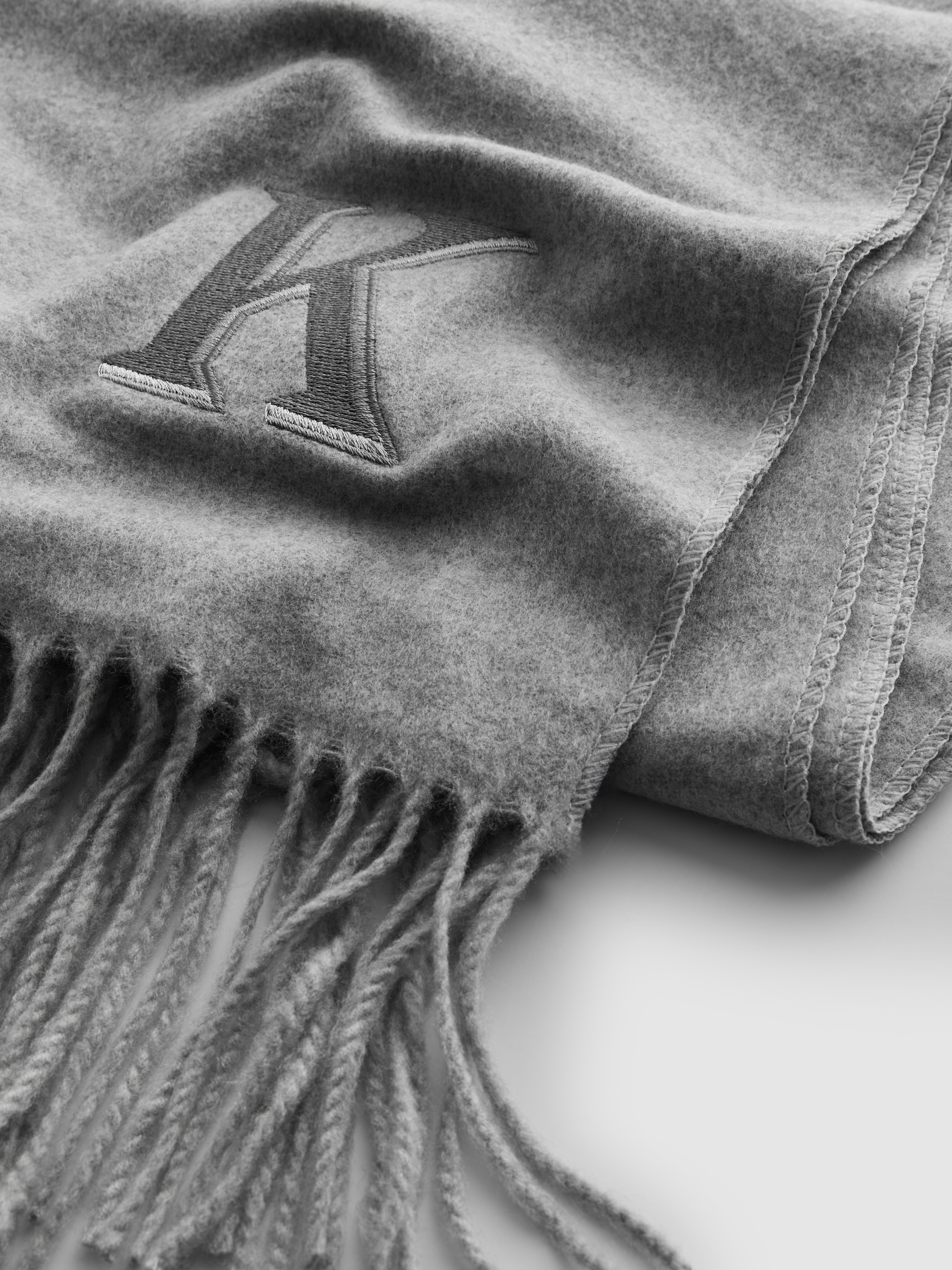 Woven Tassel Initial Scarf