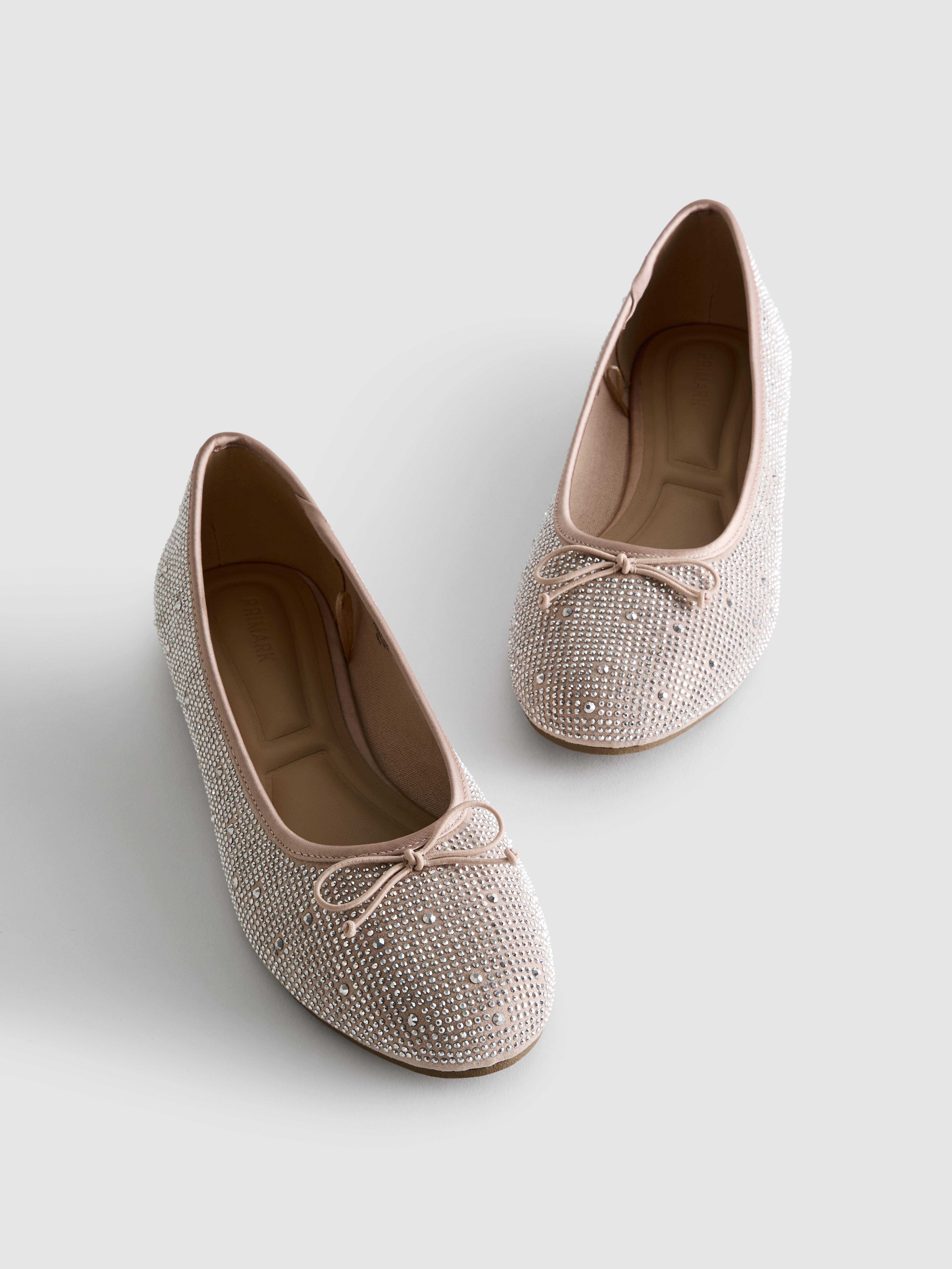Hot Fix Rhinestone Ballerina Flats