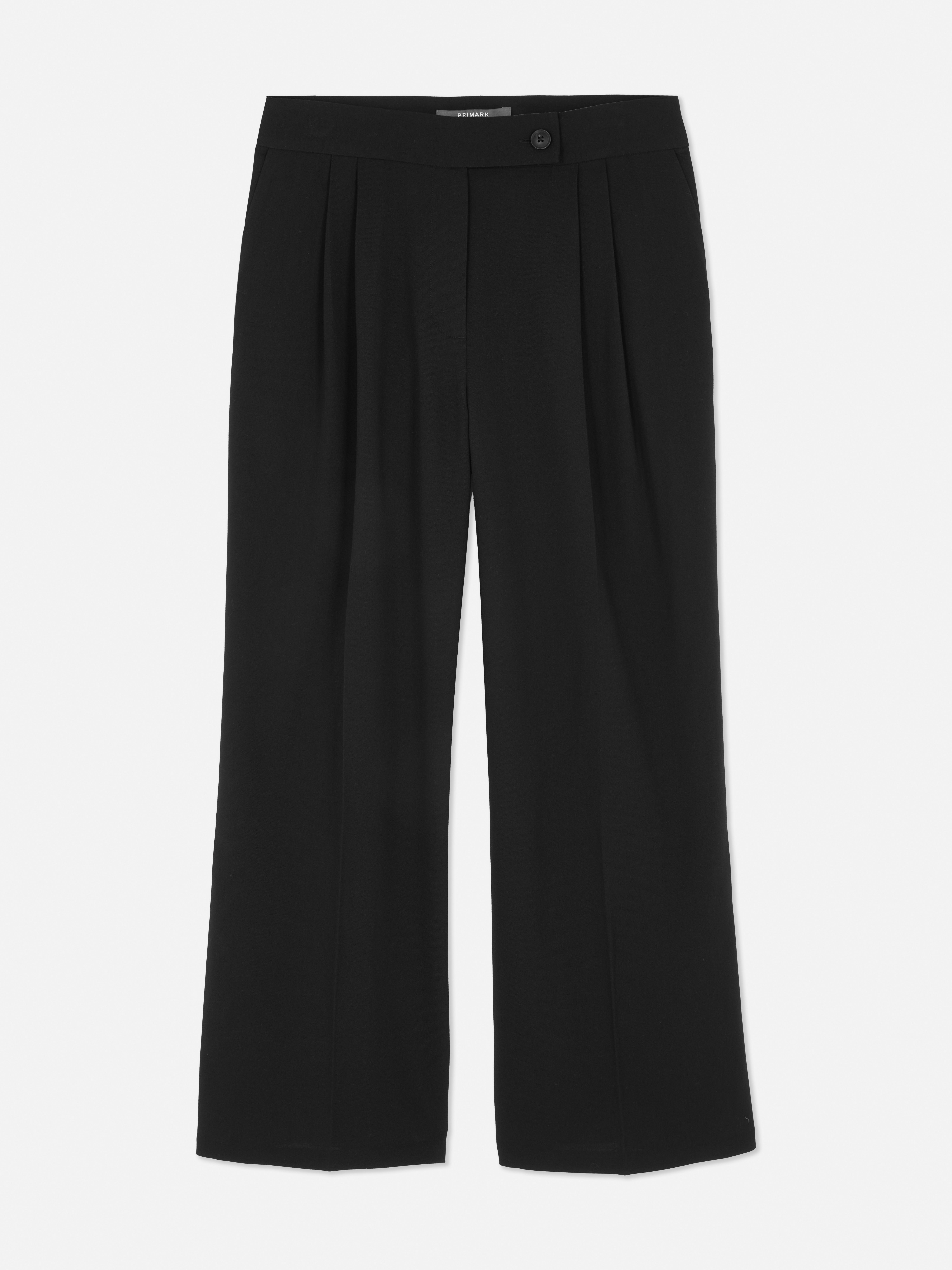 Mid-Rise Pleated Pants