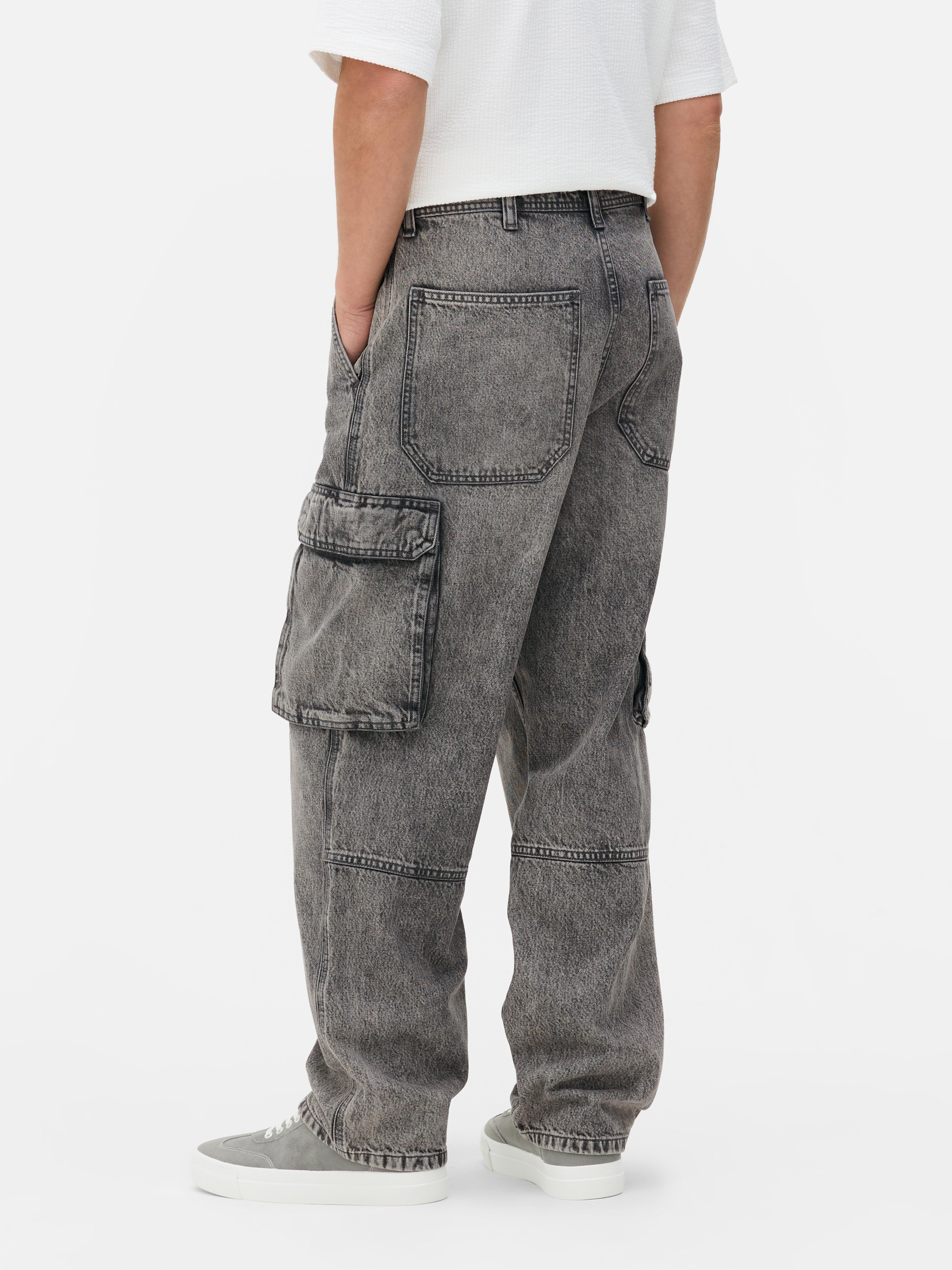 Mid-Rise Loose Cargo Jeans