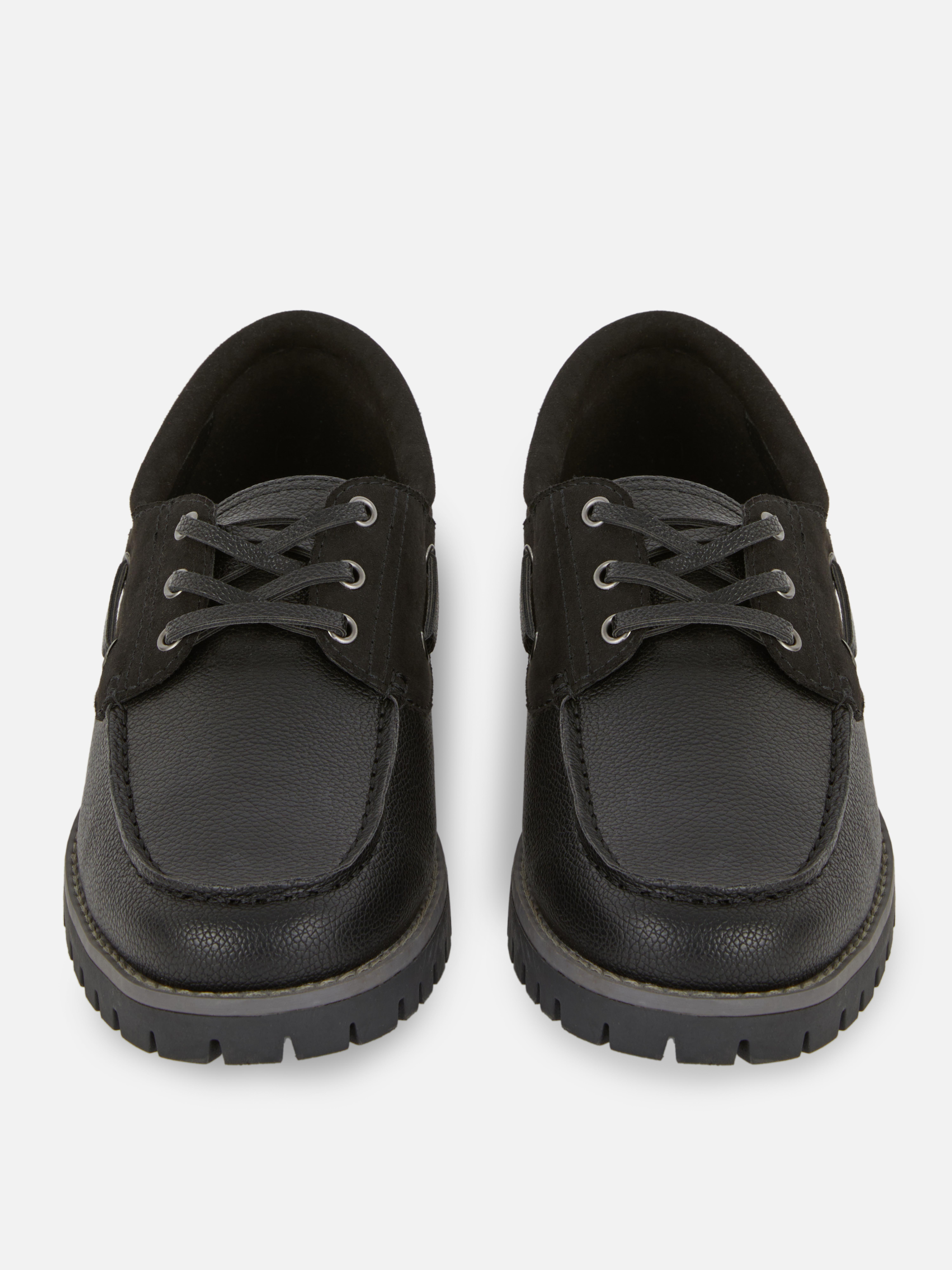 Faux Leather Chunky Boat Shoe