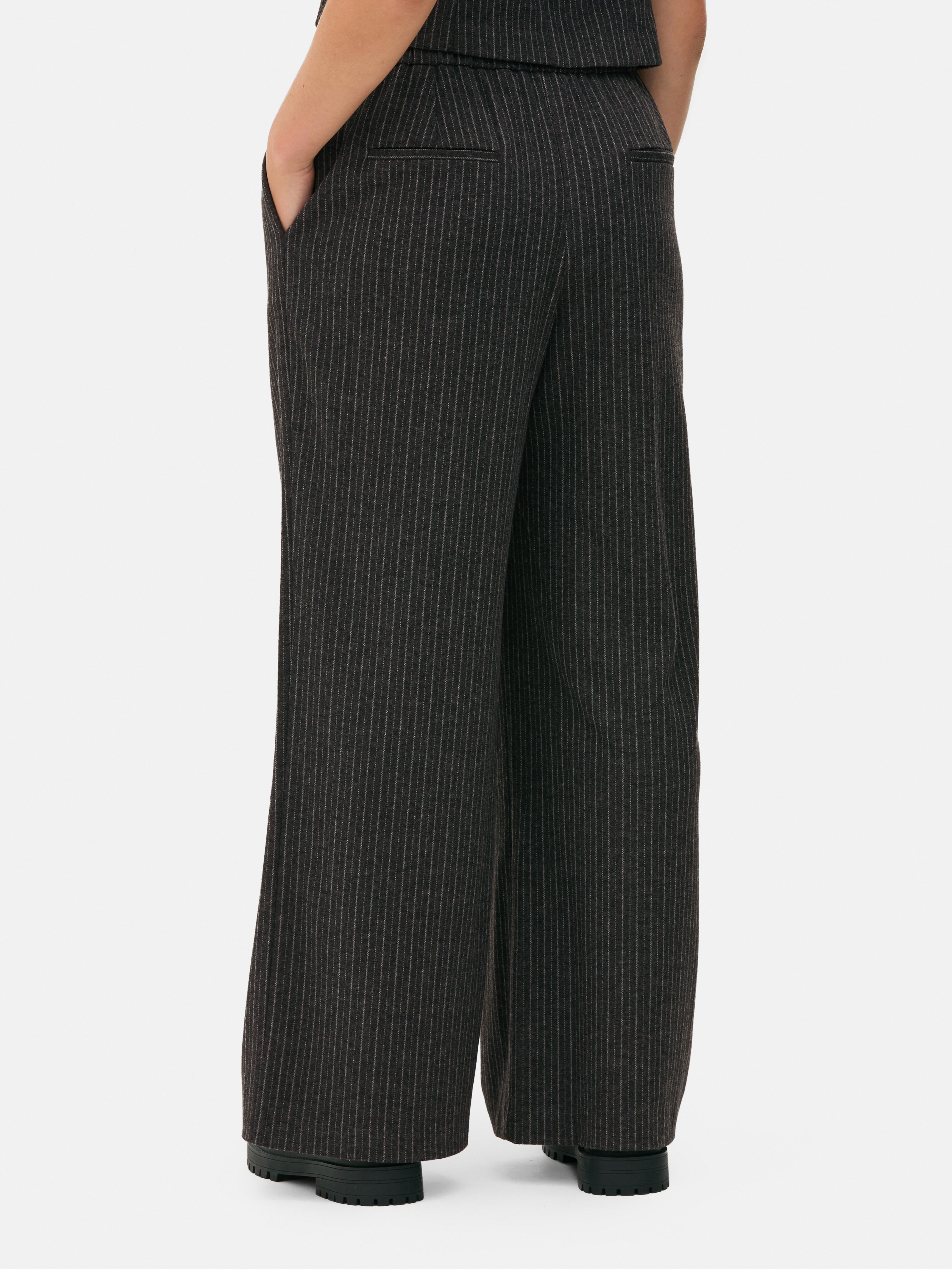Pinstripe Wide Leg Pants