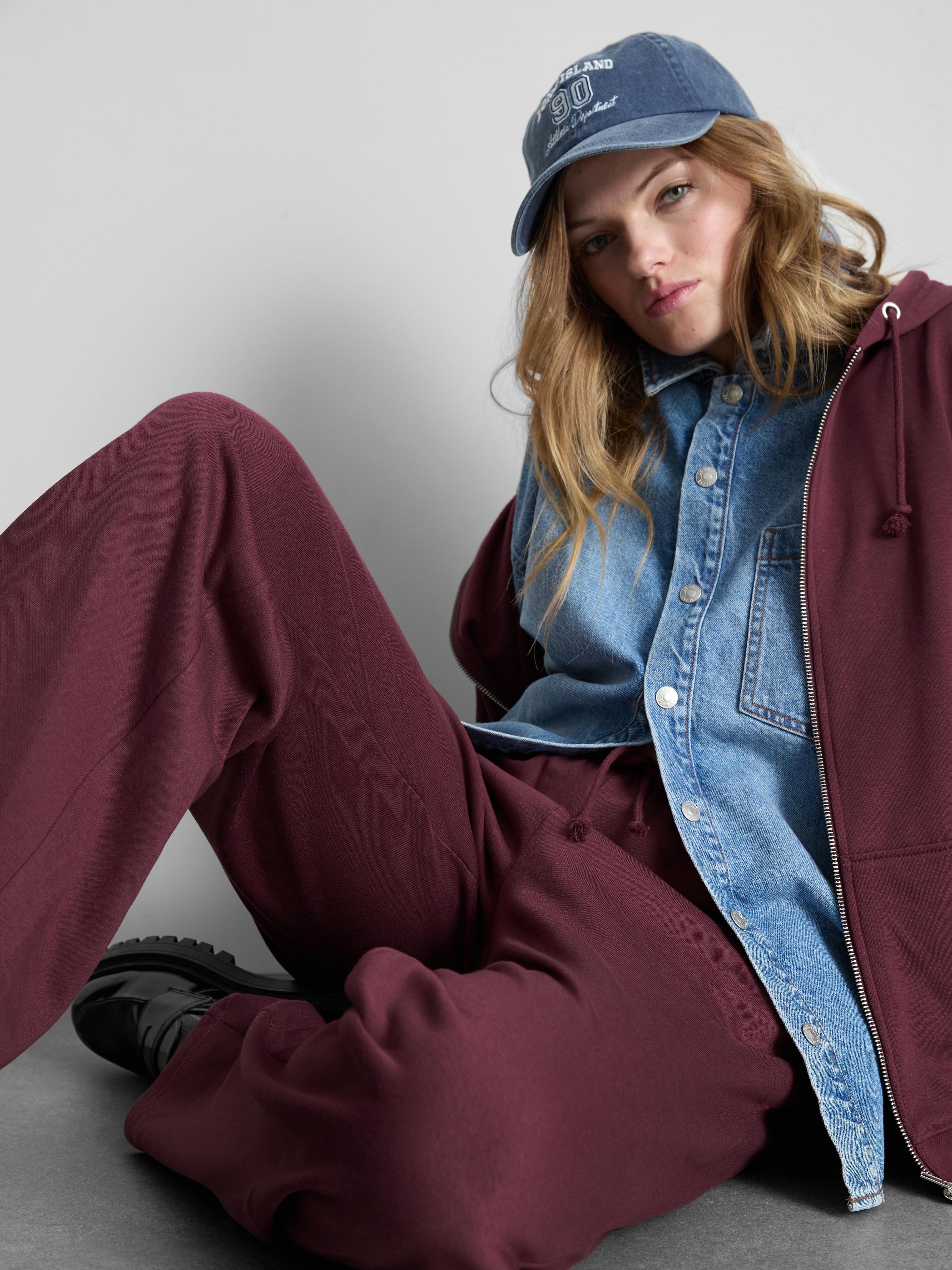 Cotton Blend Wide Leg Sweatpants