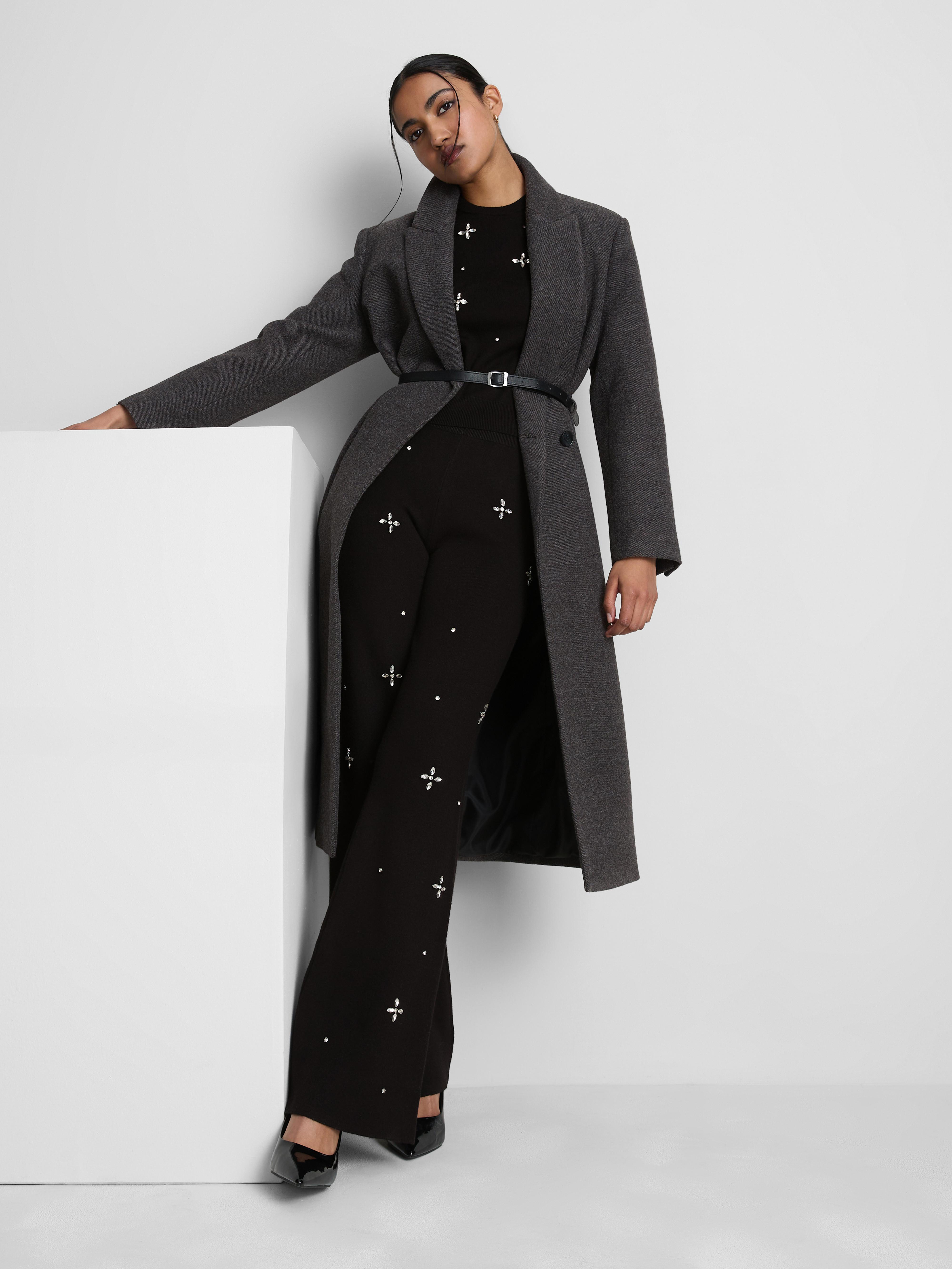 Embroidered Straight Leg Pants